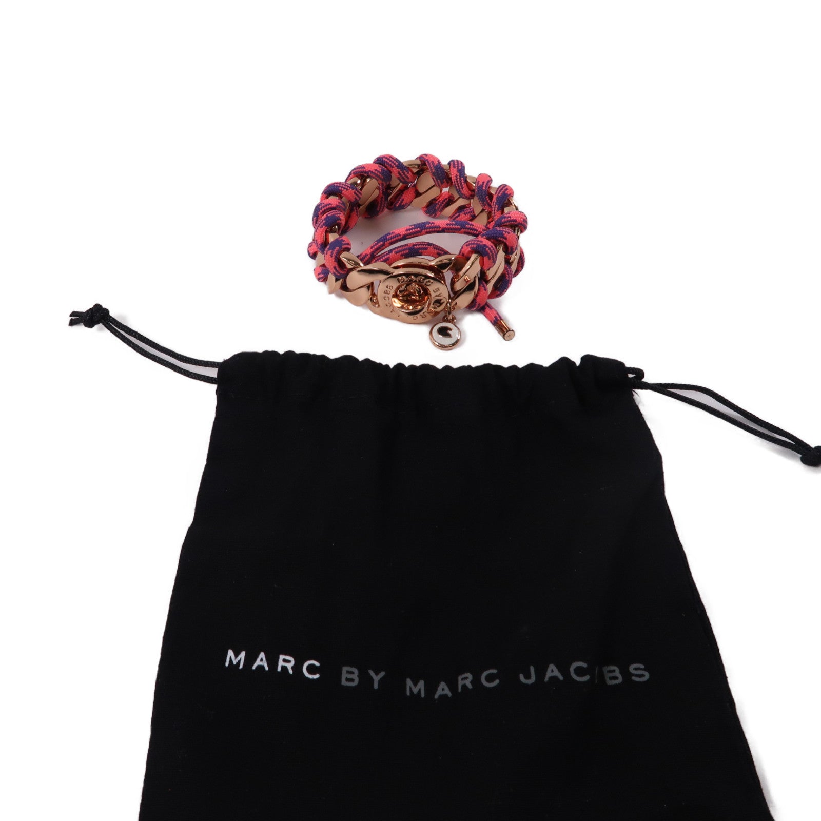 MARC JACOBS 尼龍Bracelet金扣手鐲粉紅色