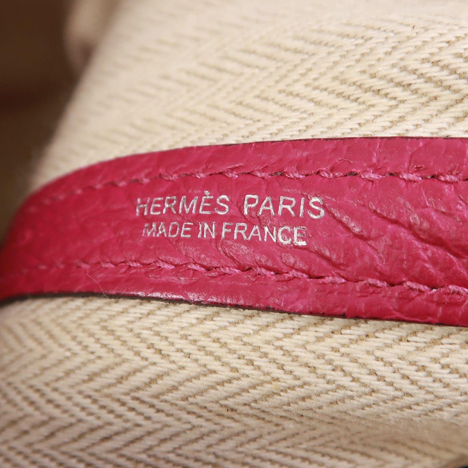 HERMES Negonda皮革Garden Party TPM銀扣手挽袋Rose Pourpre