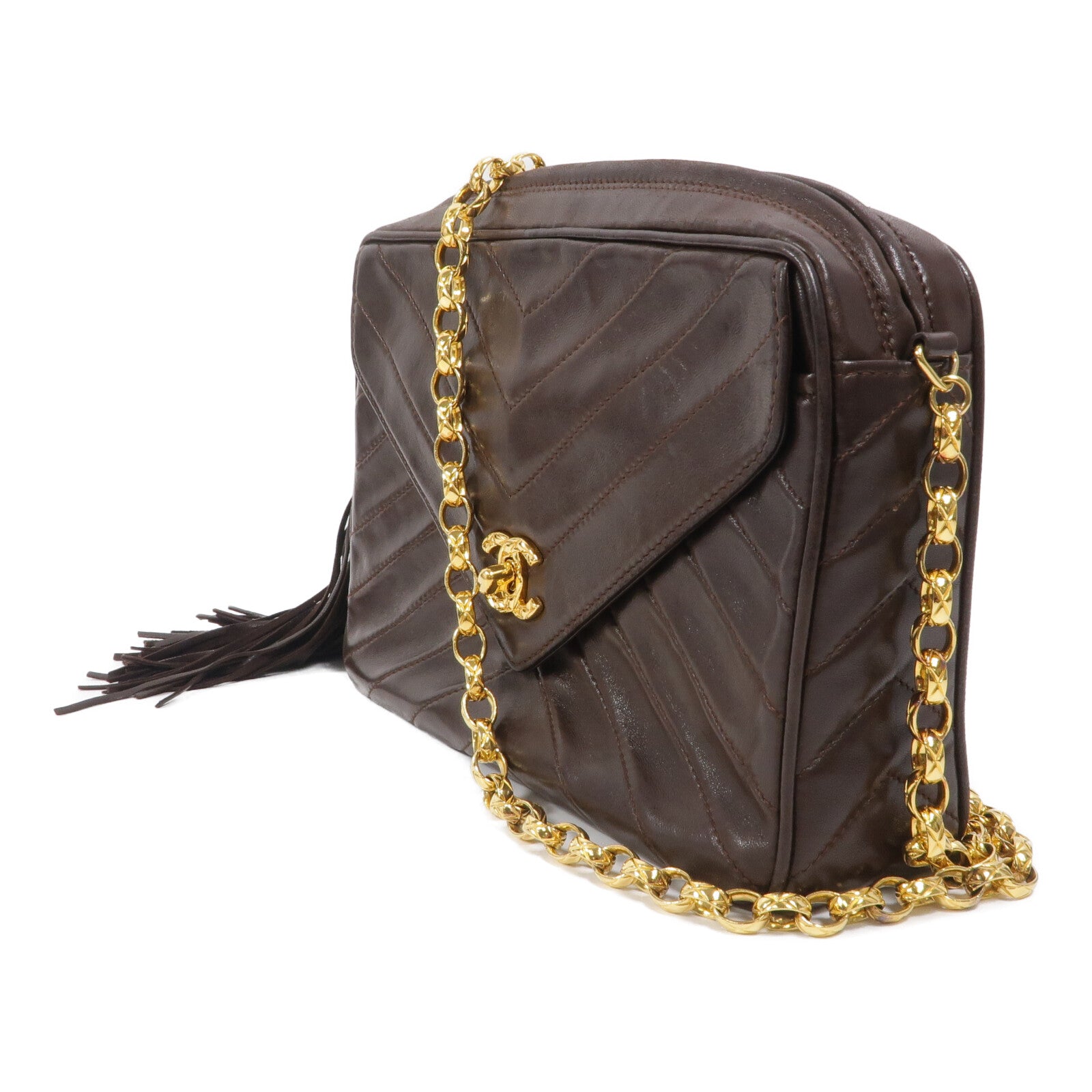 CHANEL 羊皮皮革Vintage Chain Shoulder肩背袋