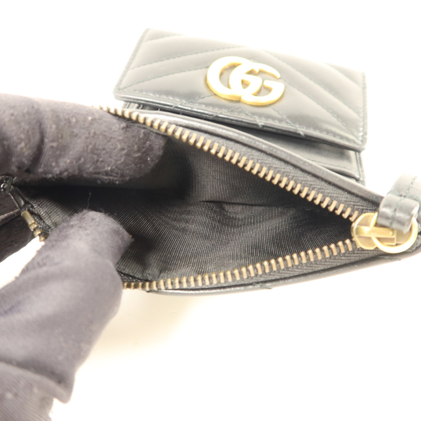 GUCCI 牛皮皮革GG Marmont Wallet金扣錢包