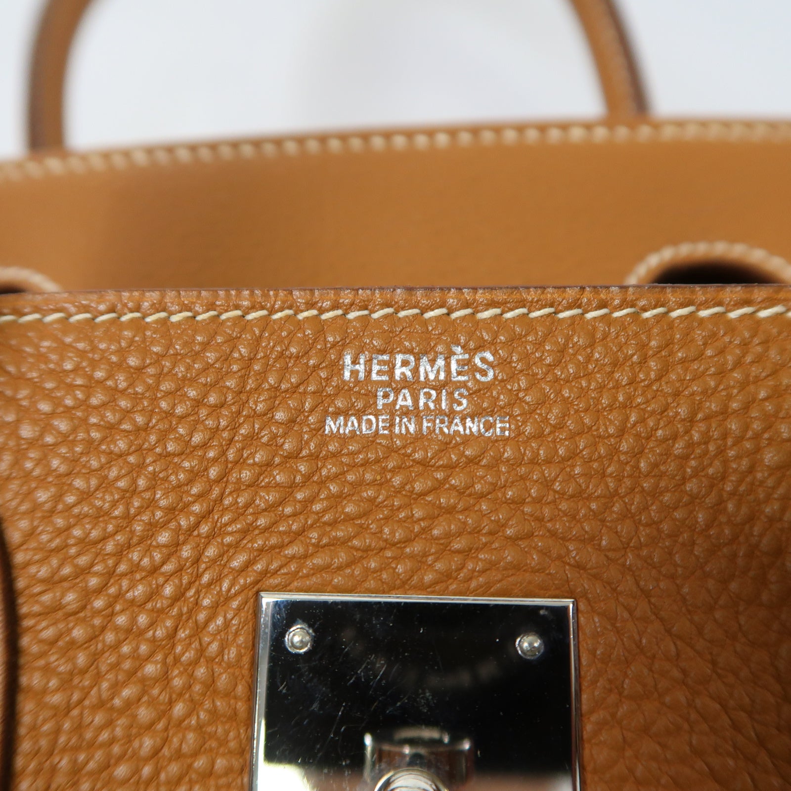 HERMES Togo皮革Birkin 30銀扣手挽袋經典駝色
