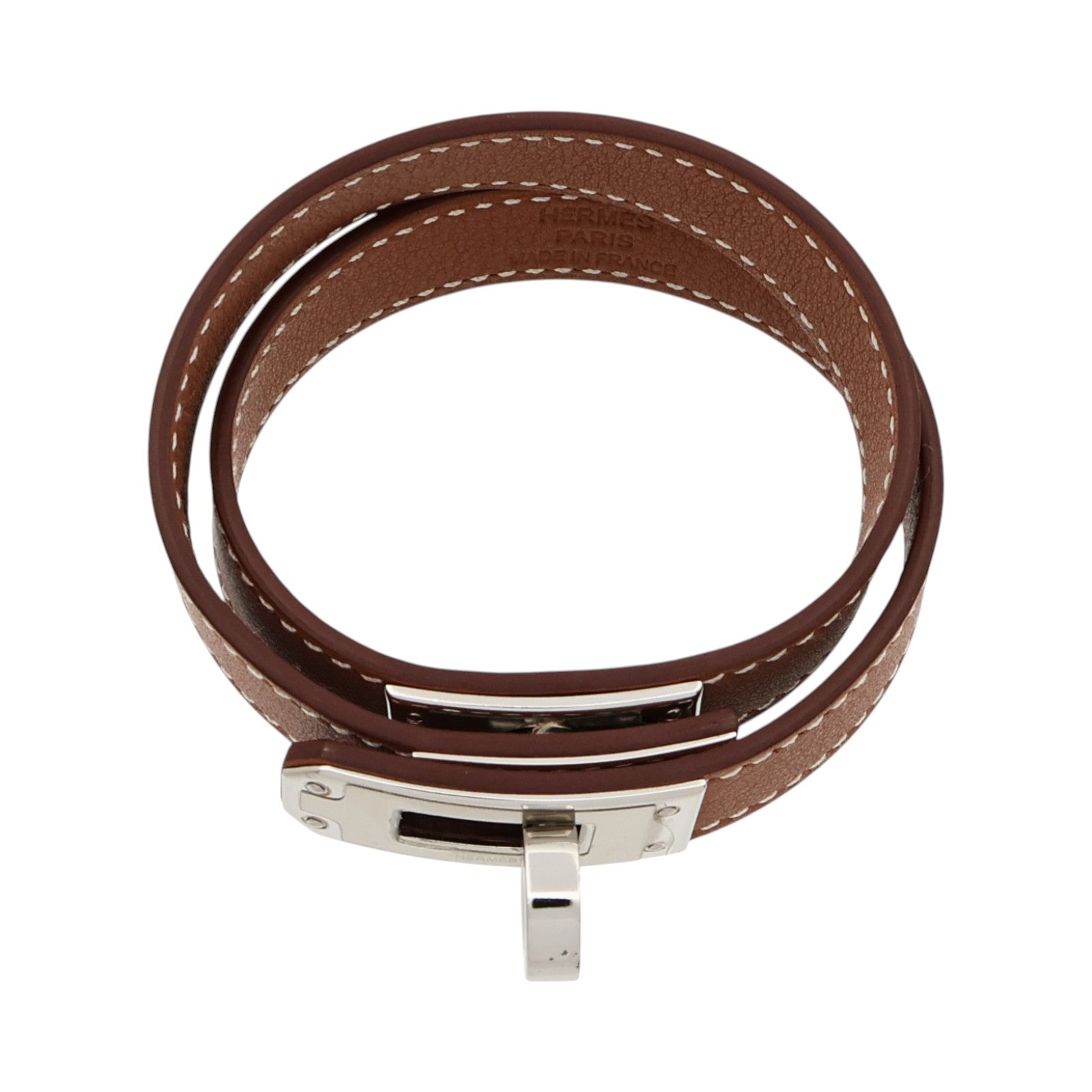 HERMES Swift皮革Kelly Double Tour Bracelet手帶Gold