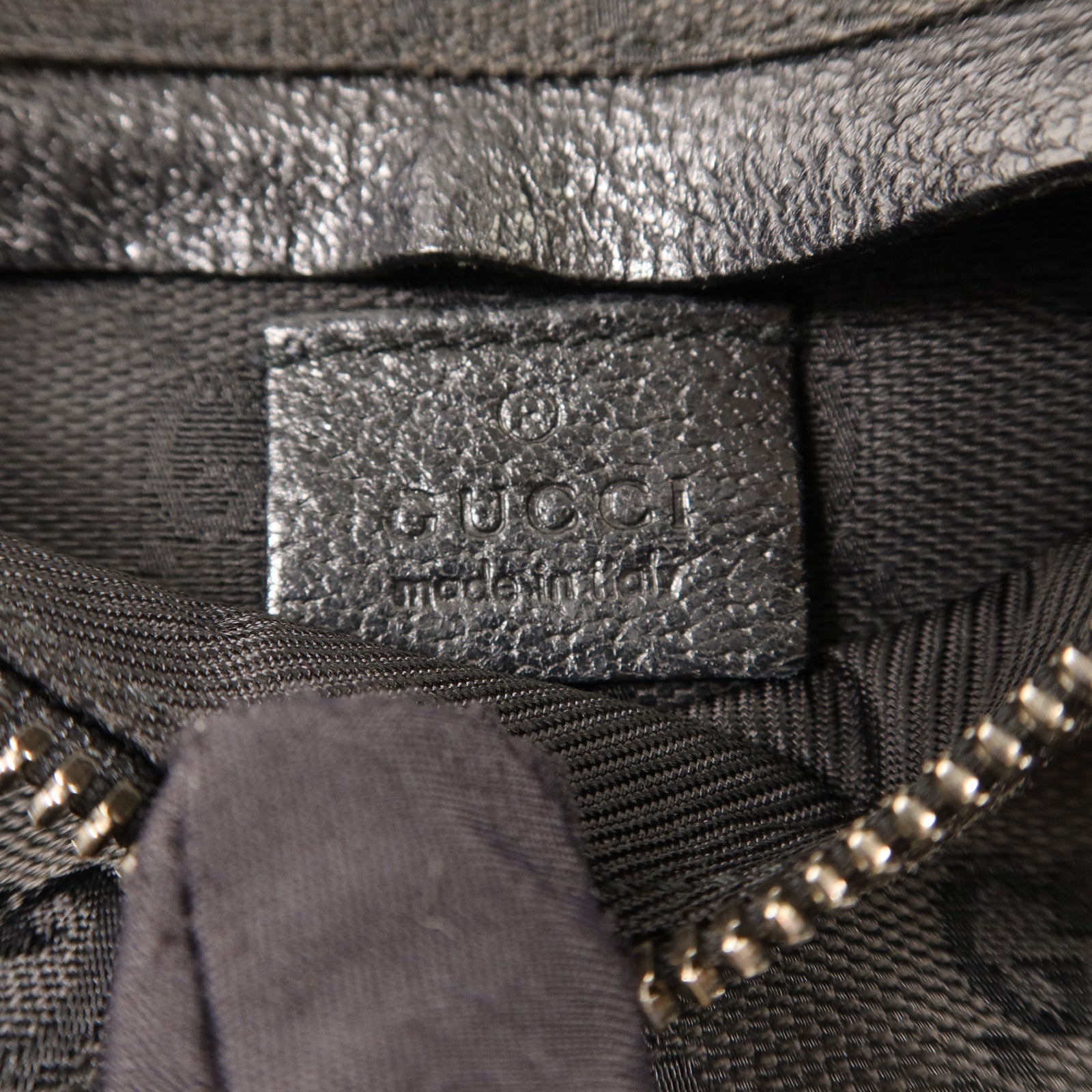 GUCCI 帆布Waist Bag銀扣腰包