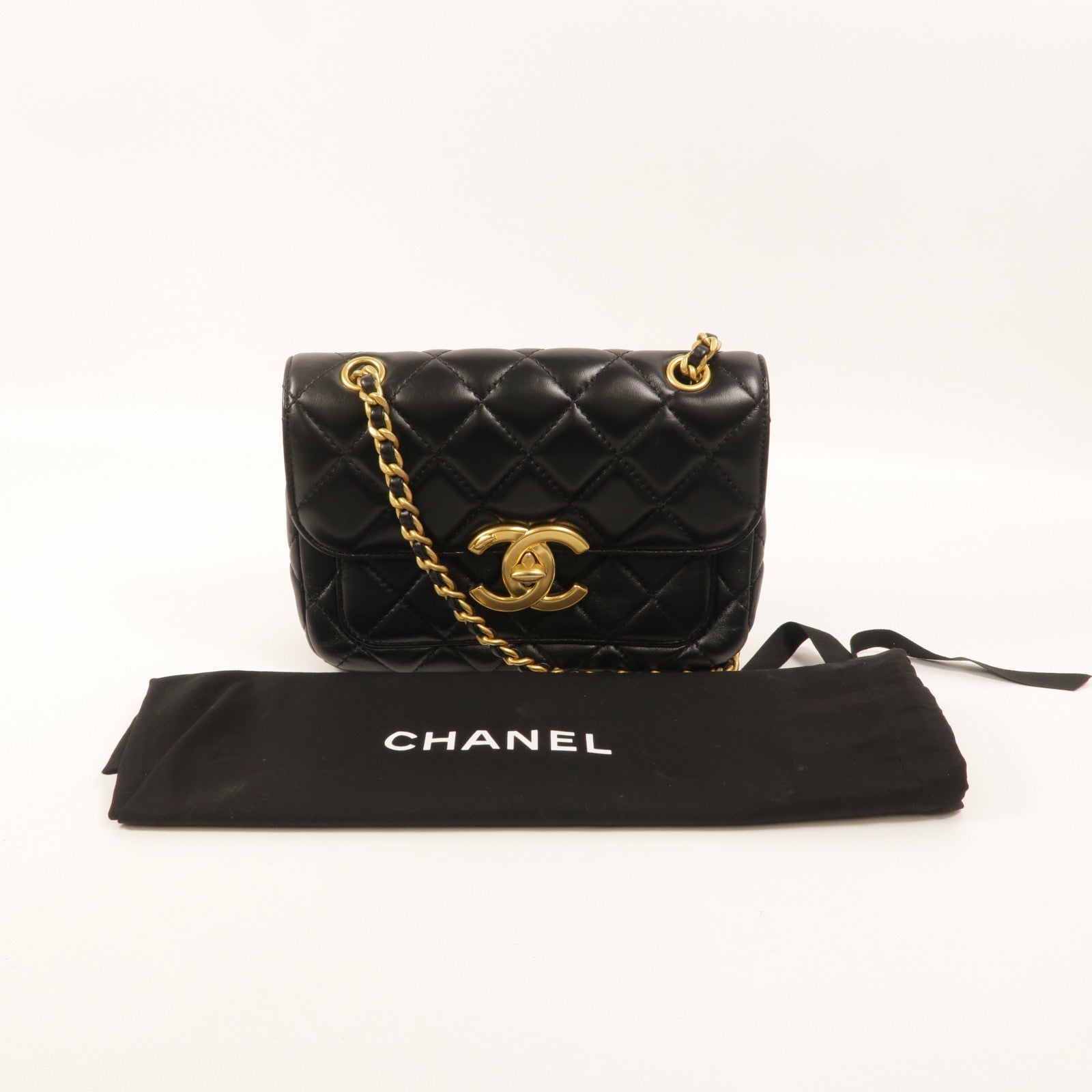 CHANEL 羊皮皮革Mini Flap Bag鏈帶肩背袋