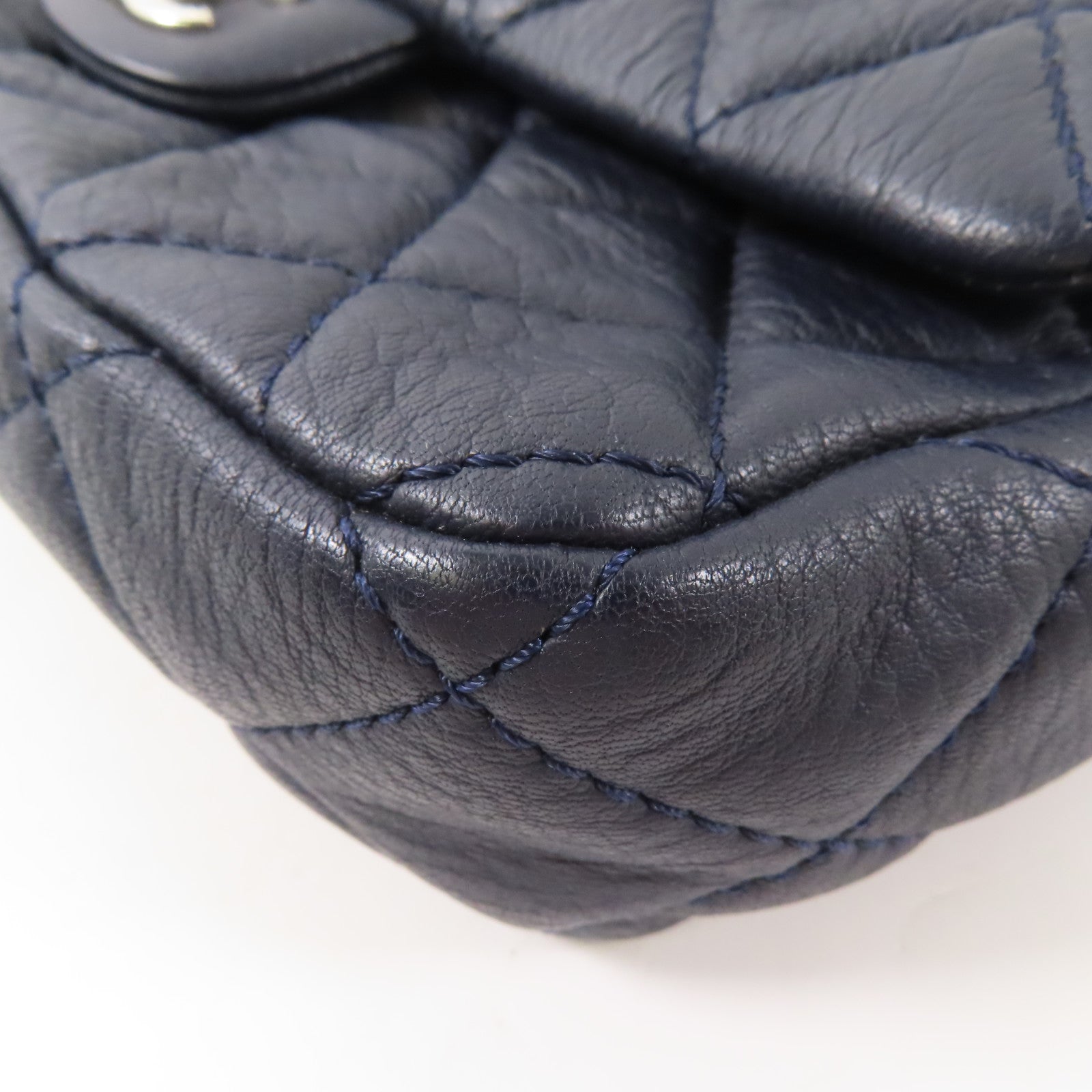 CHANEL 牛皮皮革Chain Shoulder銀扣鏈帶肩背袋