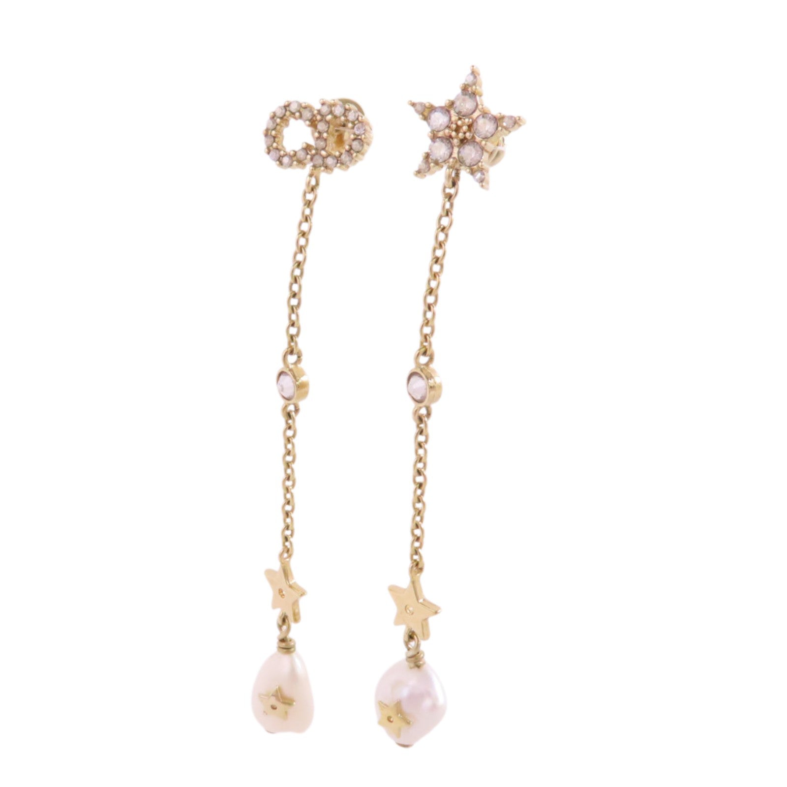 Dior 金屬/水鑽/仿珍珠Earrings金扣耳環