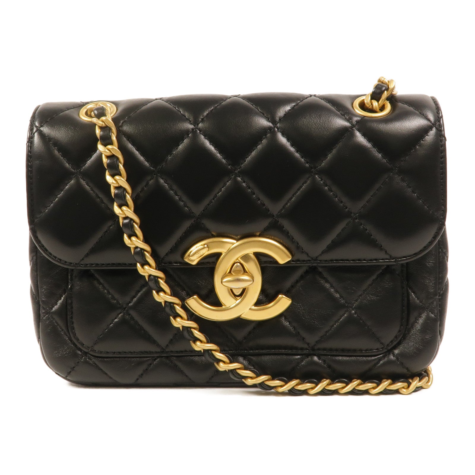 CHANEL 羊皮皮革Mini Flap Bag鏈帶肩背袋