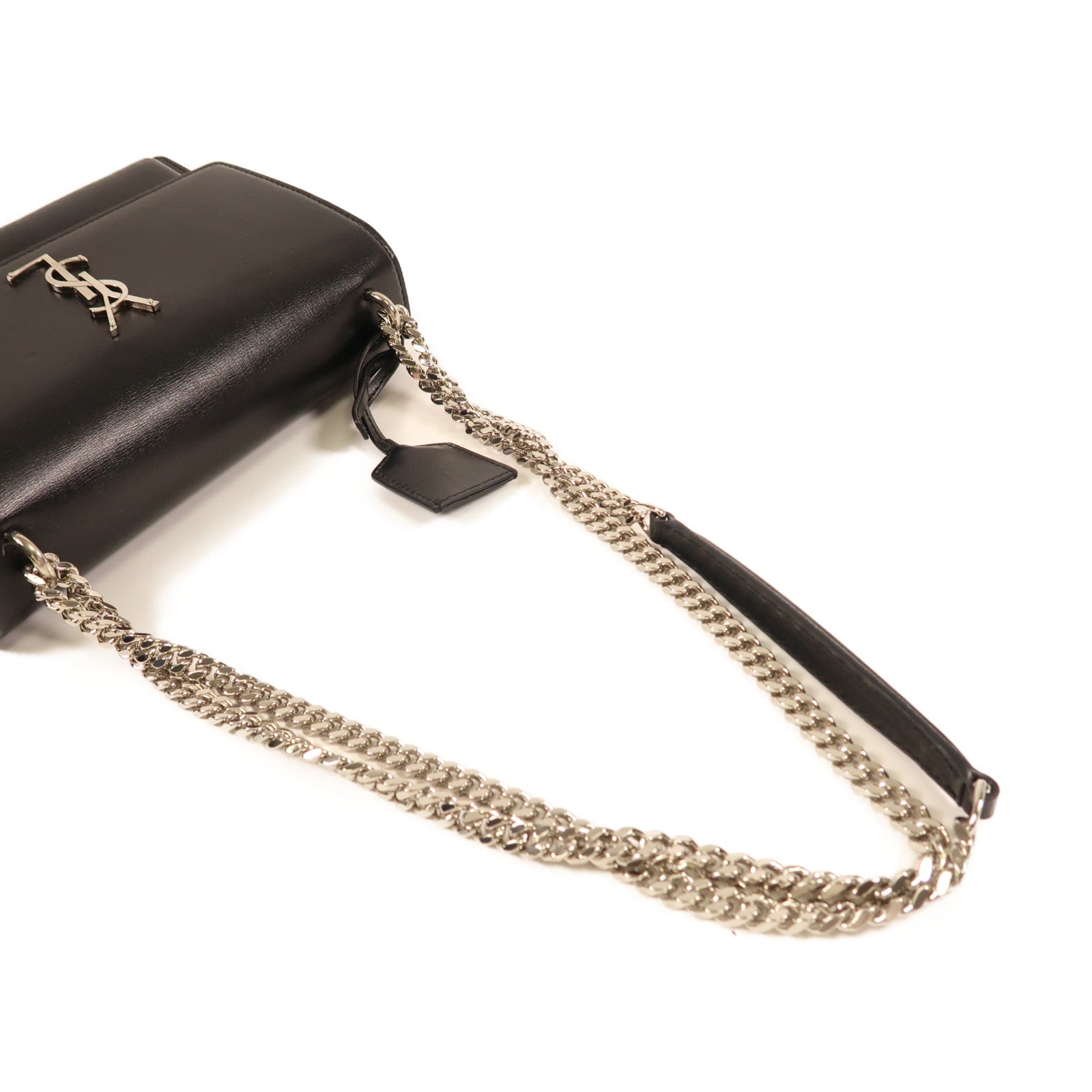 SAINT LAURENT 牛皮皮革Sunset Medium銀扣鏈帶肩背袋