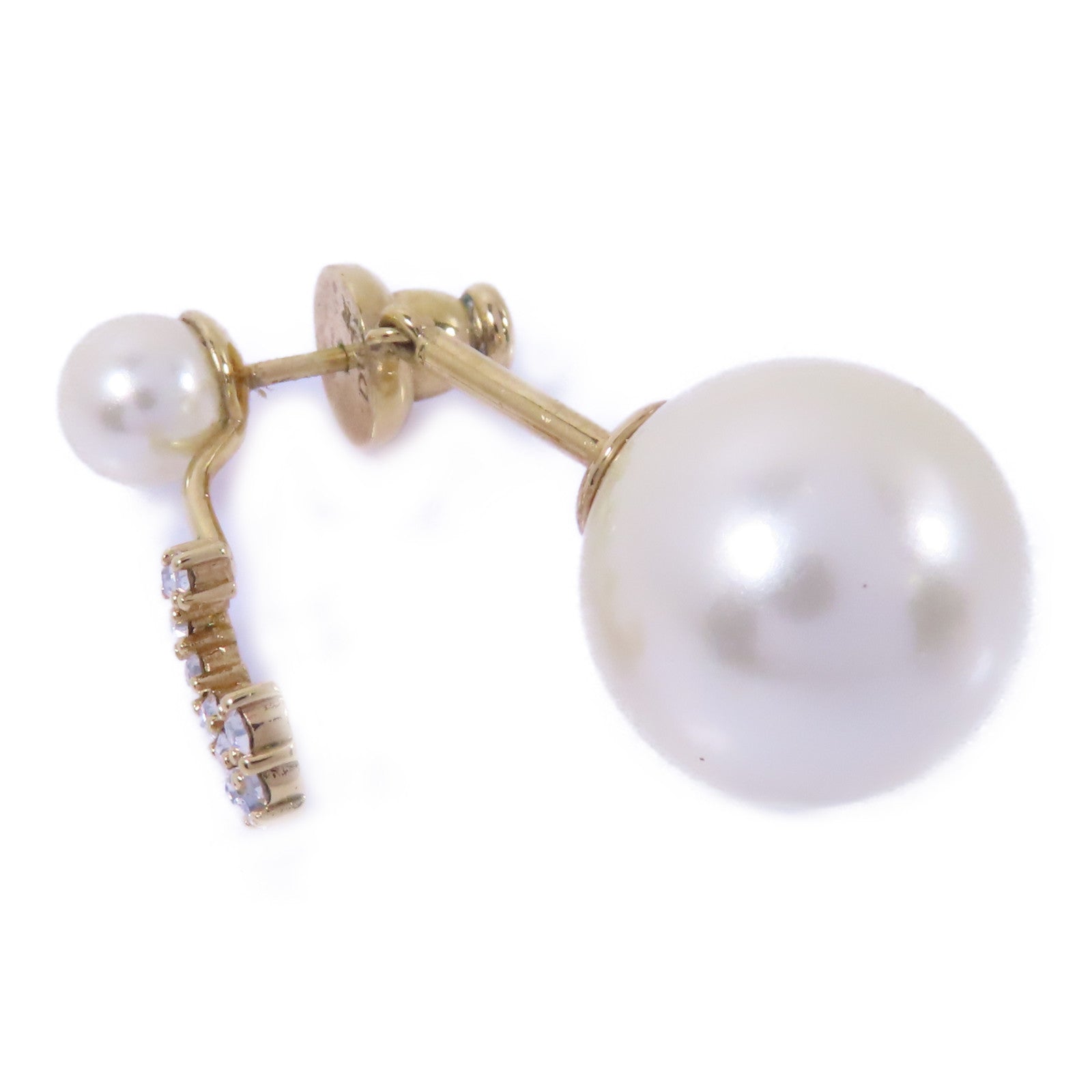 Dior 金屬/PVC Single Earring耳環金色/白色