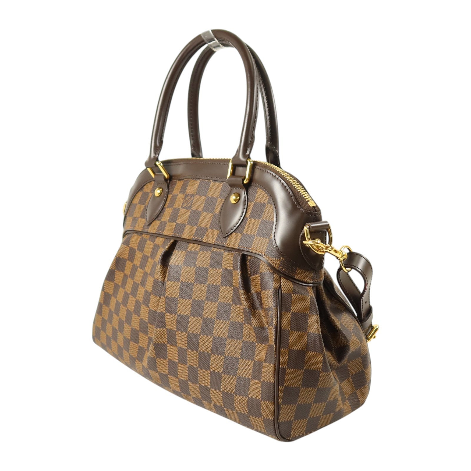 LOUIS VUITTON Damier Trevi金扣手挽肩背兩用袋