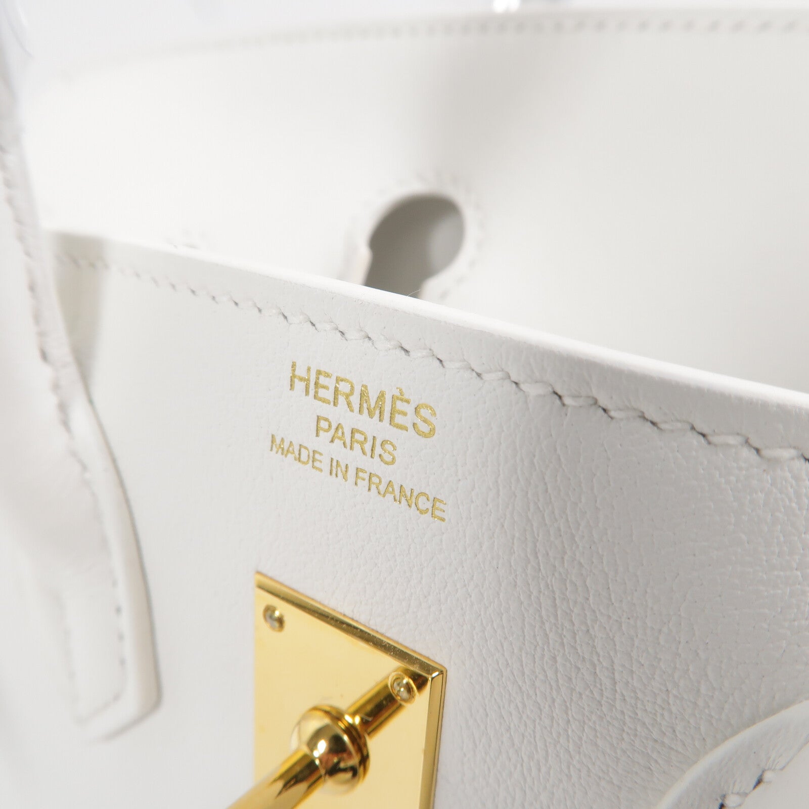 HERMES Swift皮革Birkin 25手挽袋New White
