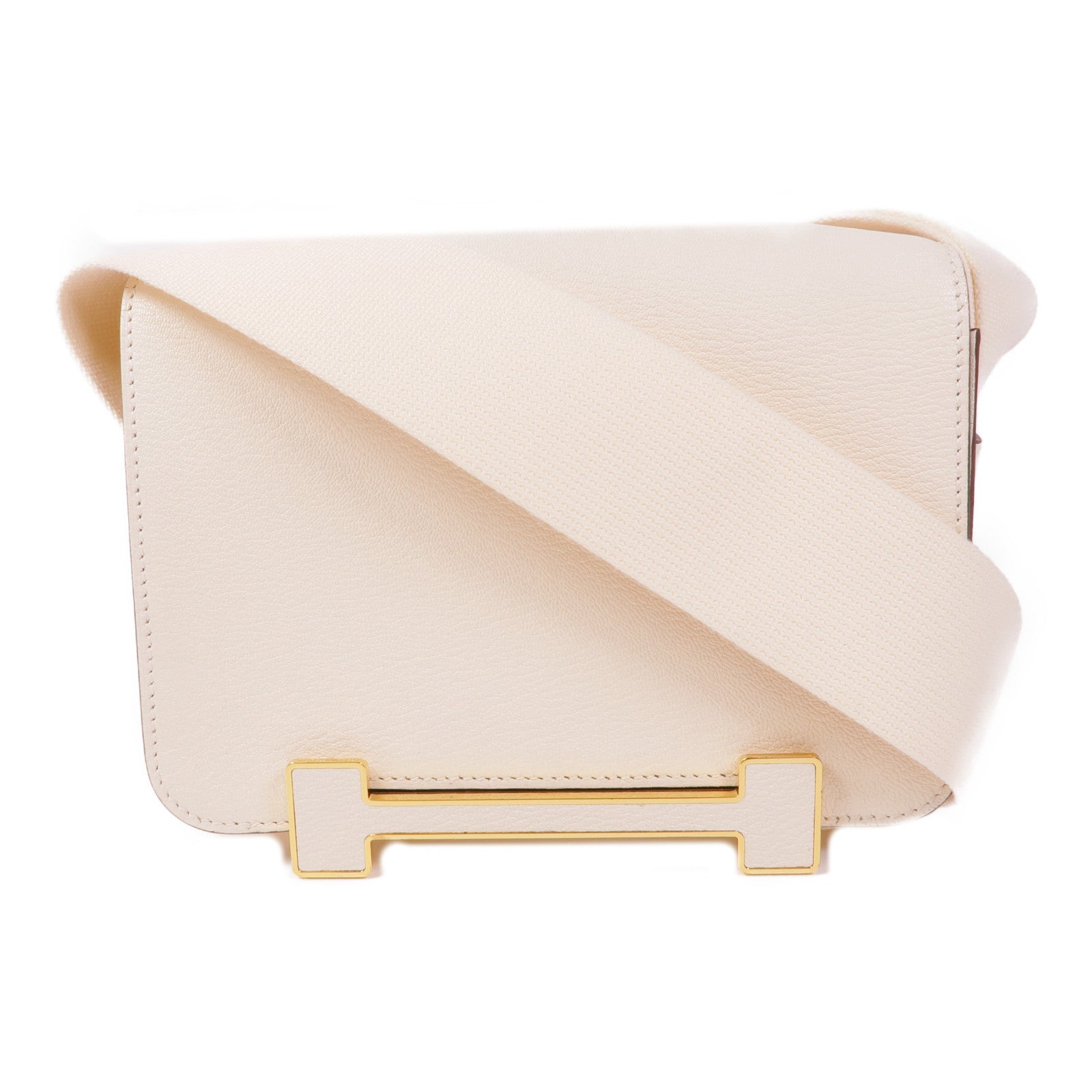 HERMES Chevre皮革Geta金扣肩背袋Nata