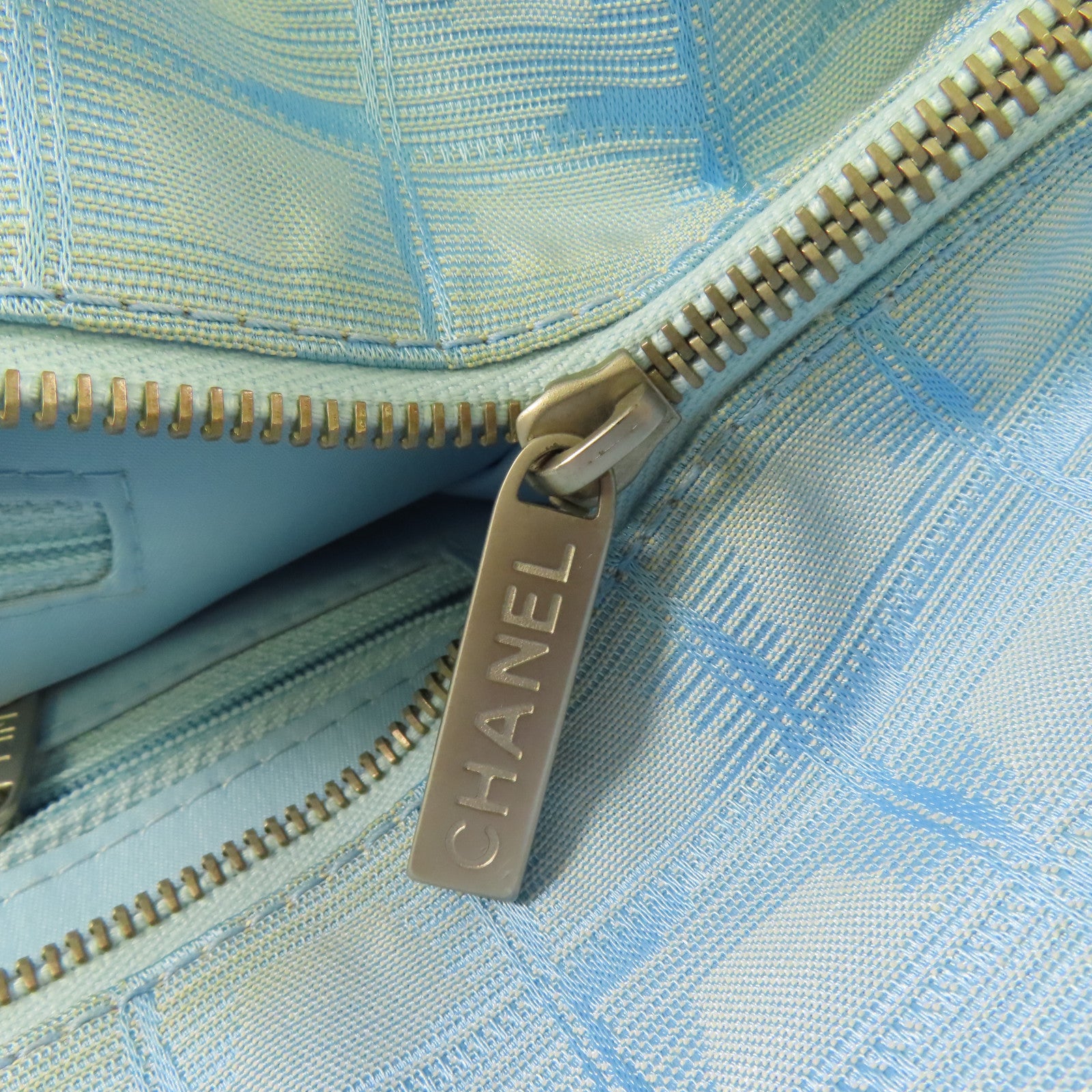 CHANEL CC SHW New Travel Line Tote Bag Nylon Blue