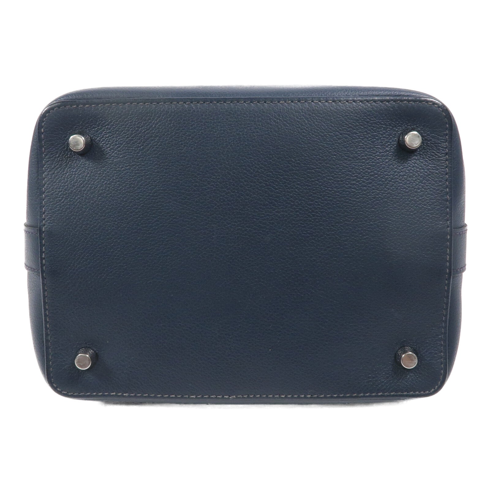 HERMES Evercolor皮革Toolbox 20手挽肩背兩用袋Bleu Ocean