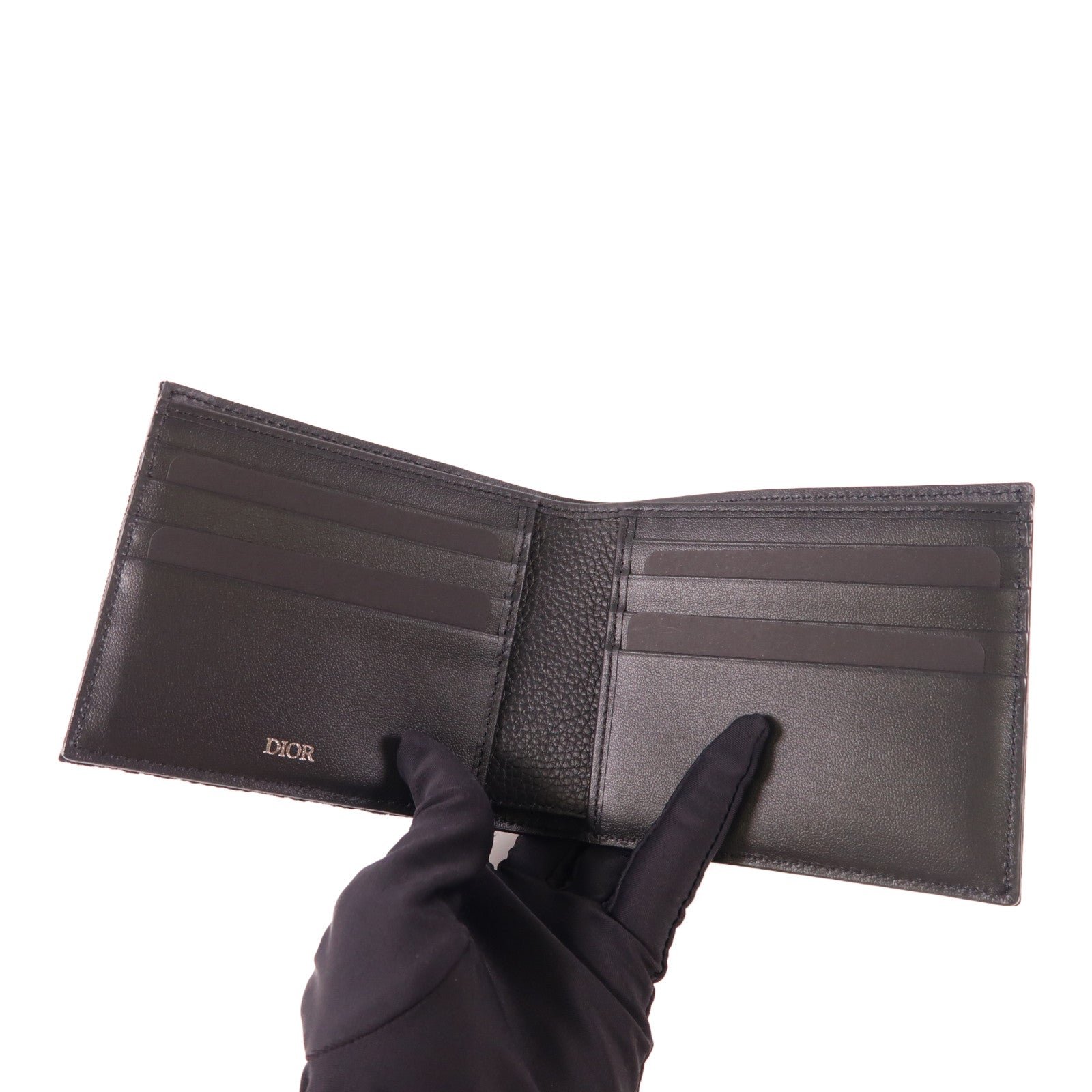 Dior 牛皮皮革/帆布Saddle Billfold Wallet銀扣錢包