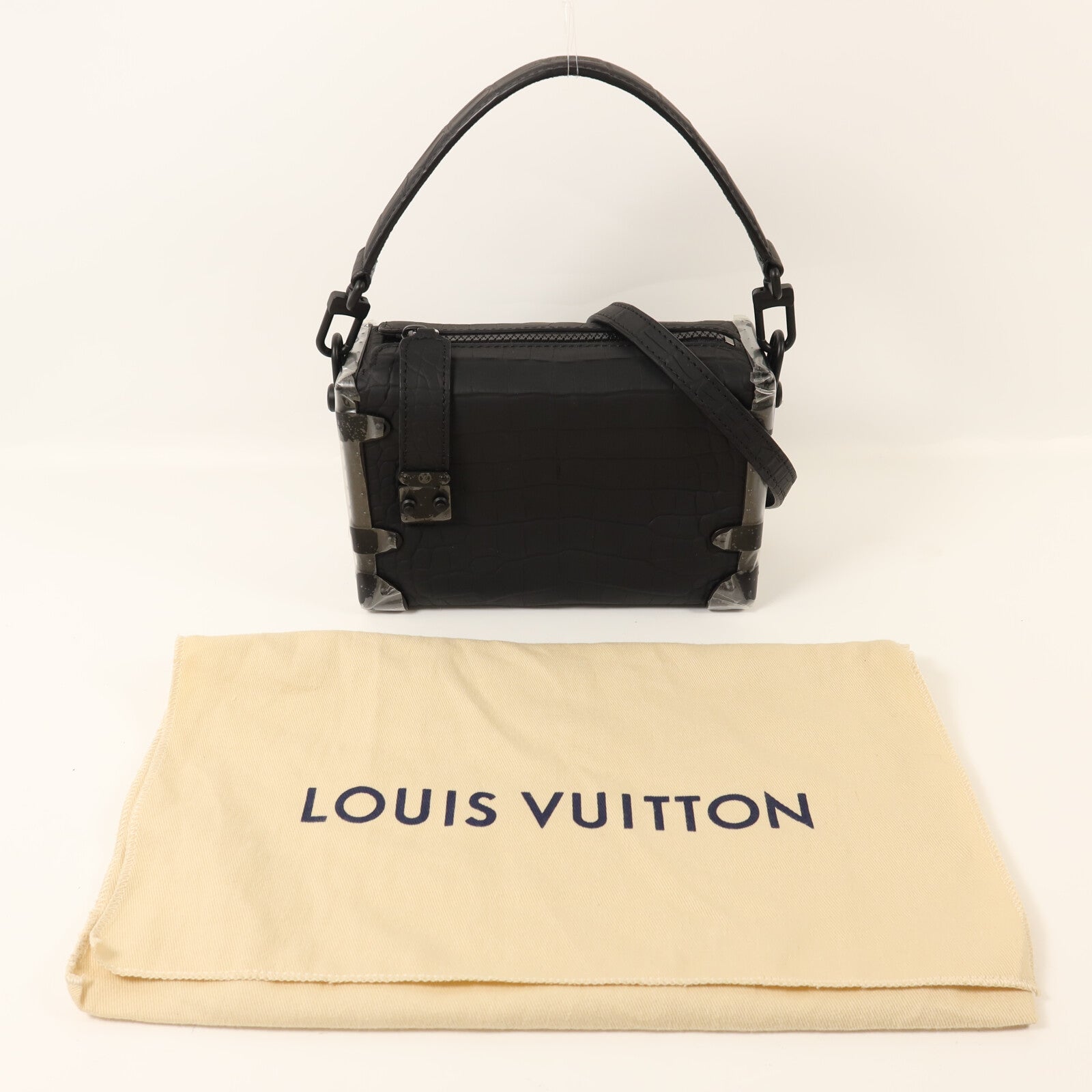 LOUIS VUITTON 鱷魚皮革Side Trunk PM手挽肩背兩用袋