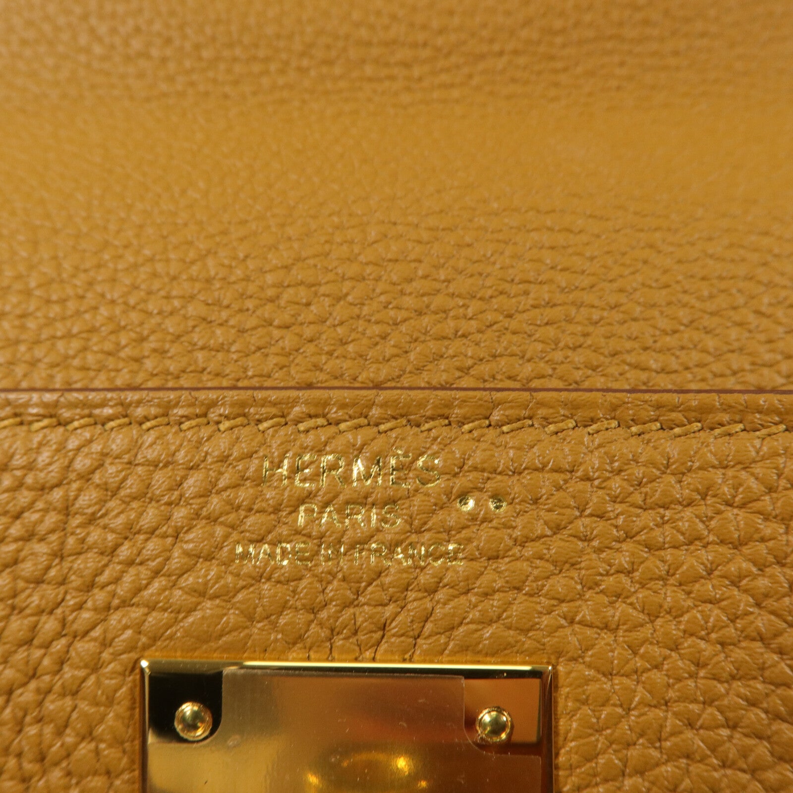 HERMES Togo/Crocodile皮革Kelly 28 Touch手挽肩背兩用袋Tabac Camel