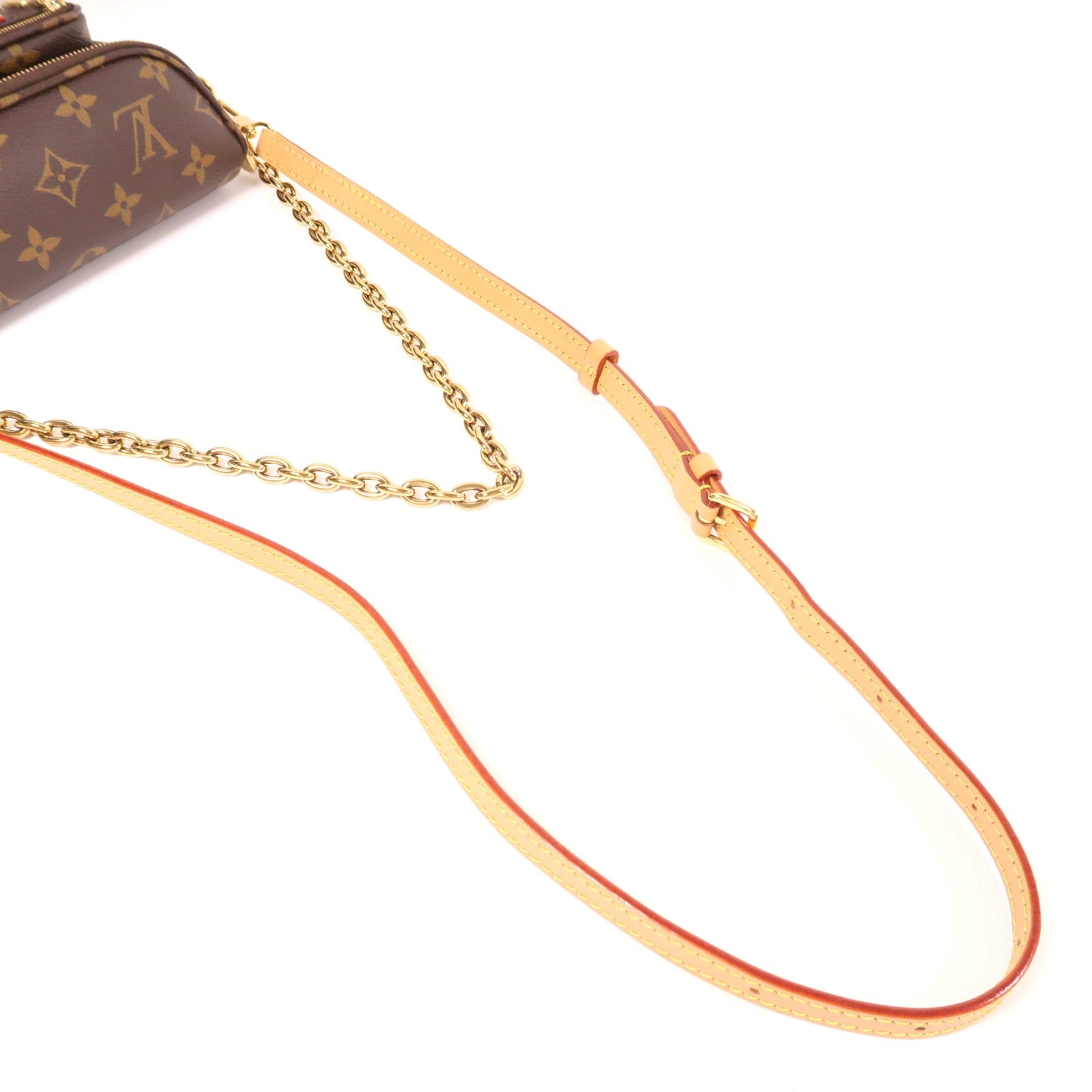 LOUIS VUITTON Monogram Mini Bumbag金扣手挽肩背兩用袋棕色
