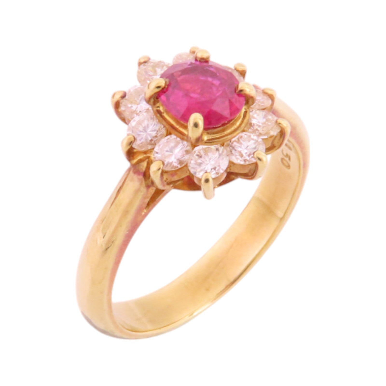 JEWELRY 【激減優惠】18K黃金/紅寶石/鑽石Ruby Diamond Ring戒指US#5