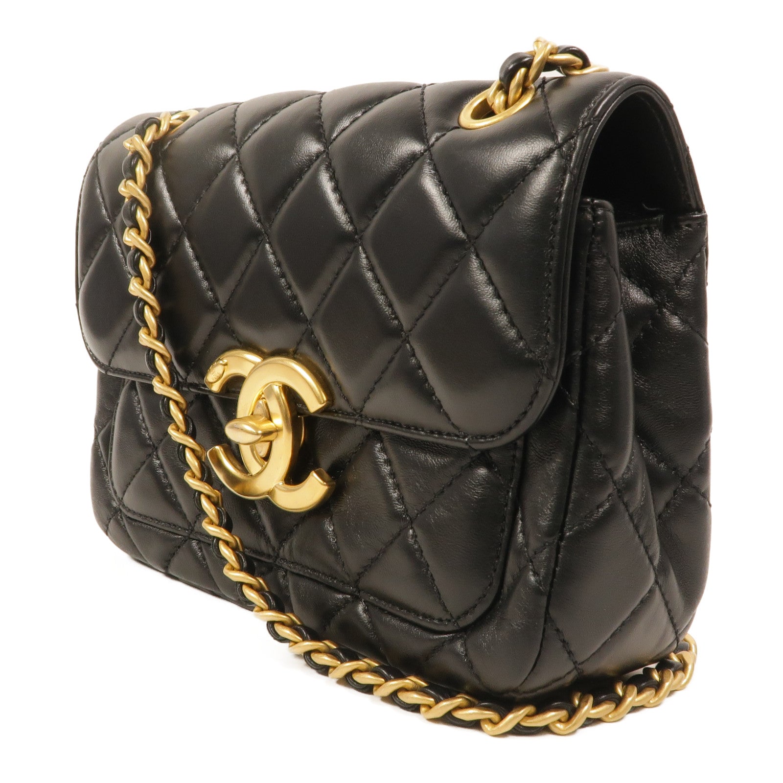 CHANEL 羊皮皮革Mini Flap Bag鏈帶肩背袋