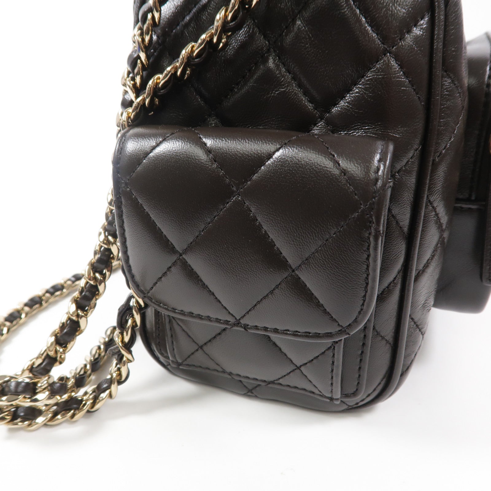 CHANEL 羊皮皮革Camera Bag鏈帶肩背袋