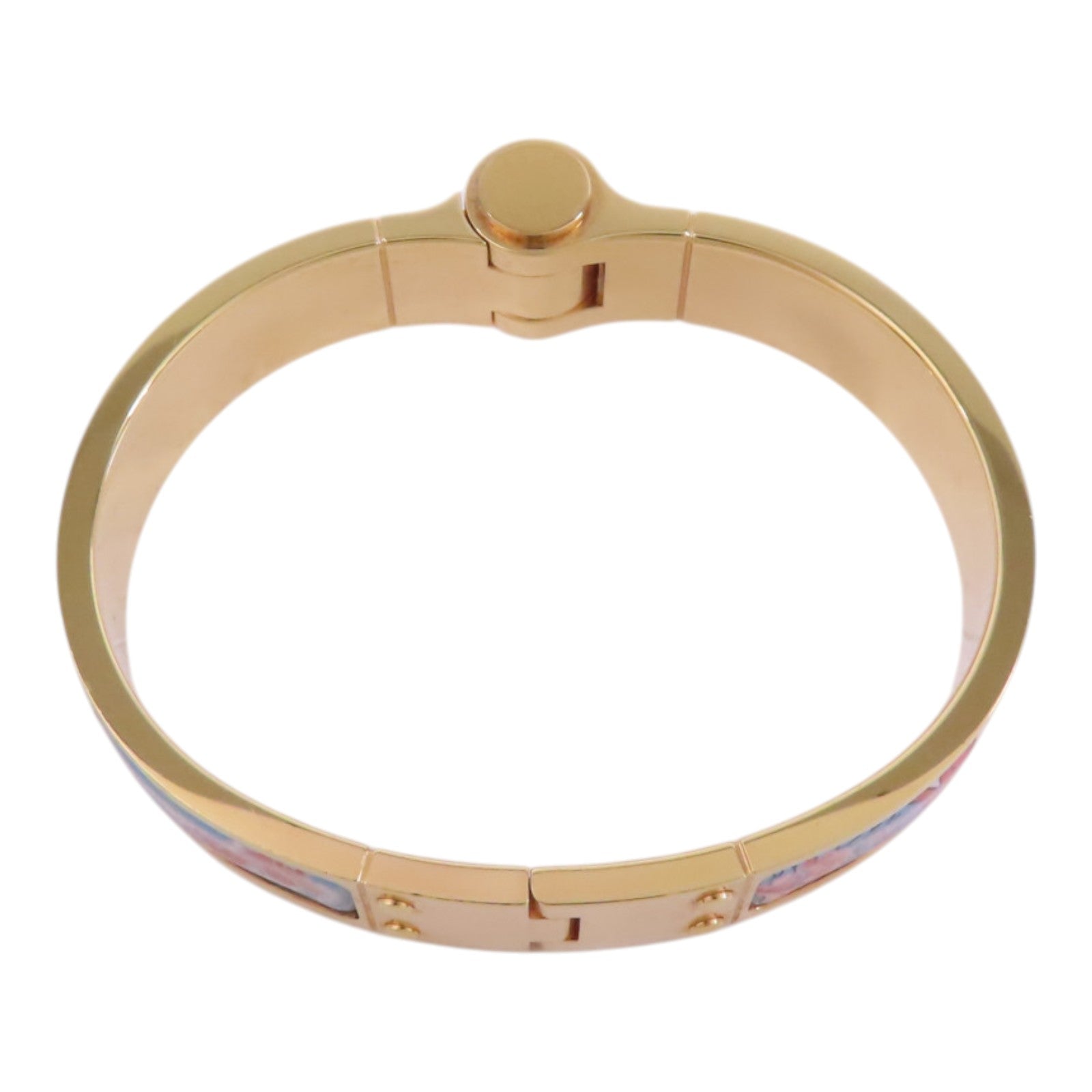 HERMES 金屬/琺瑯Hinged Bracelet金扣手鐲