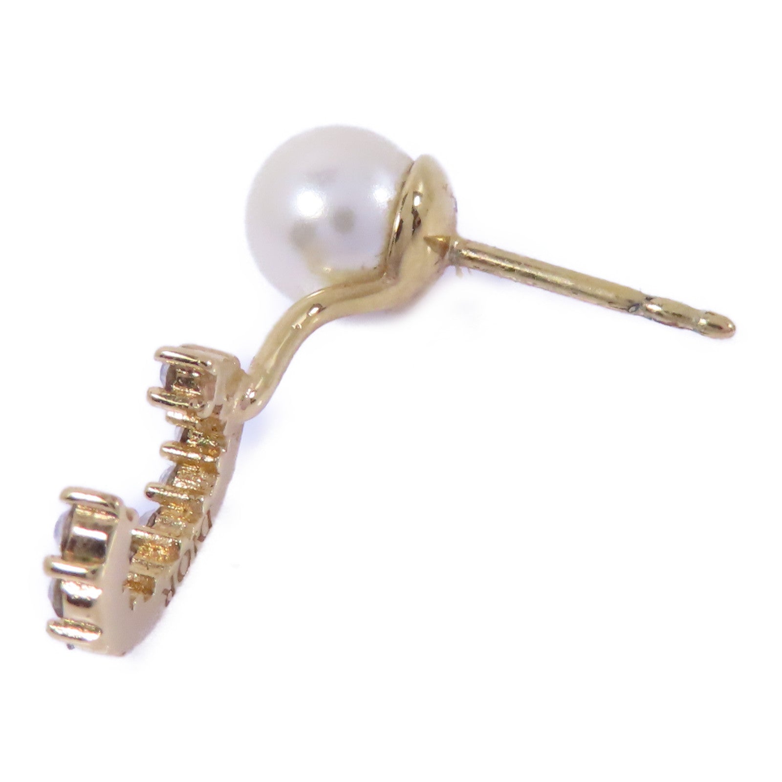 Dior 金屬/PVC Single Earring耳環金色/白色