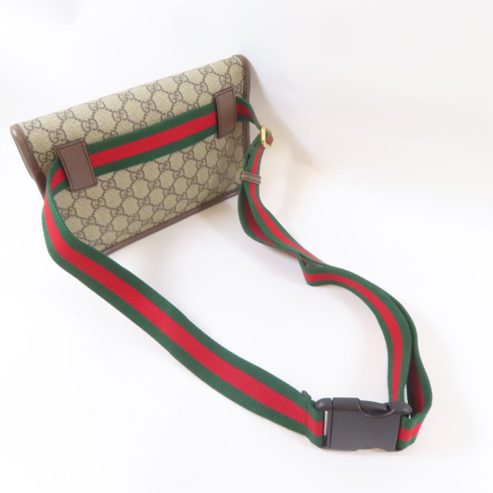 GUCCI 塗層帆布Waist Bag金扣腰包啡色