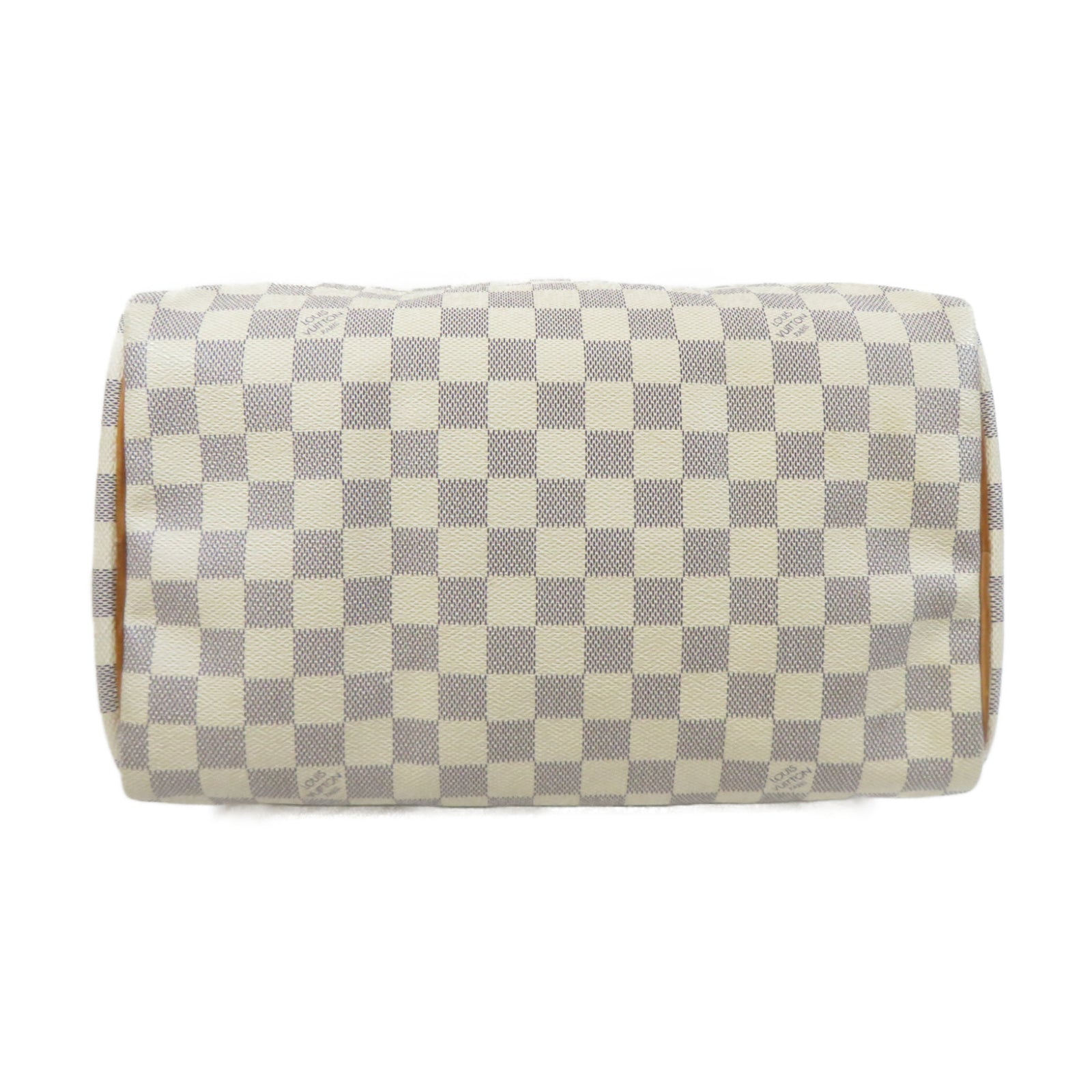 LOUIS VUITTON 【激減優惠】Damier Azur Speedy 30金扣手挽袋白色