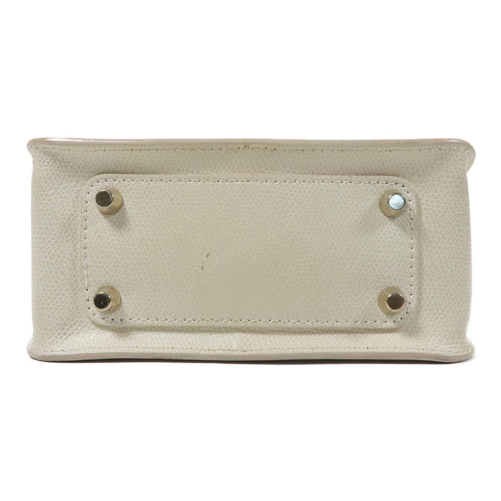 Furla 牛皮皮革Shoulder Bag金扣鏈帶肩背袋白色/灰色