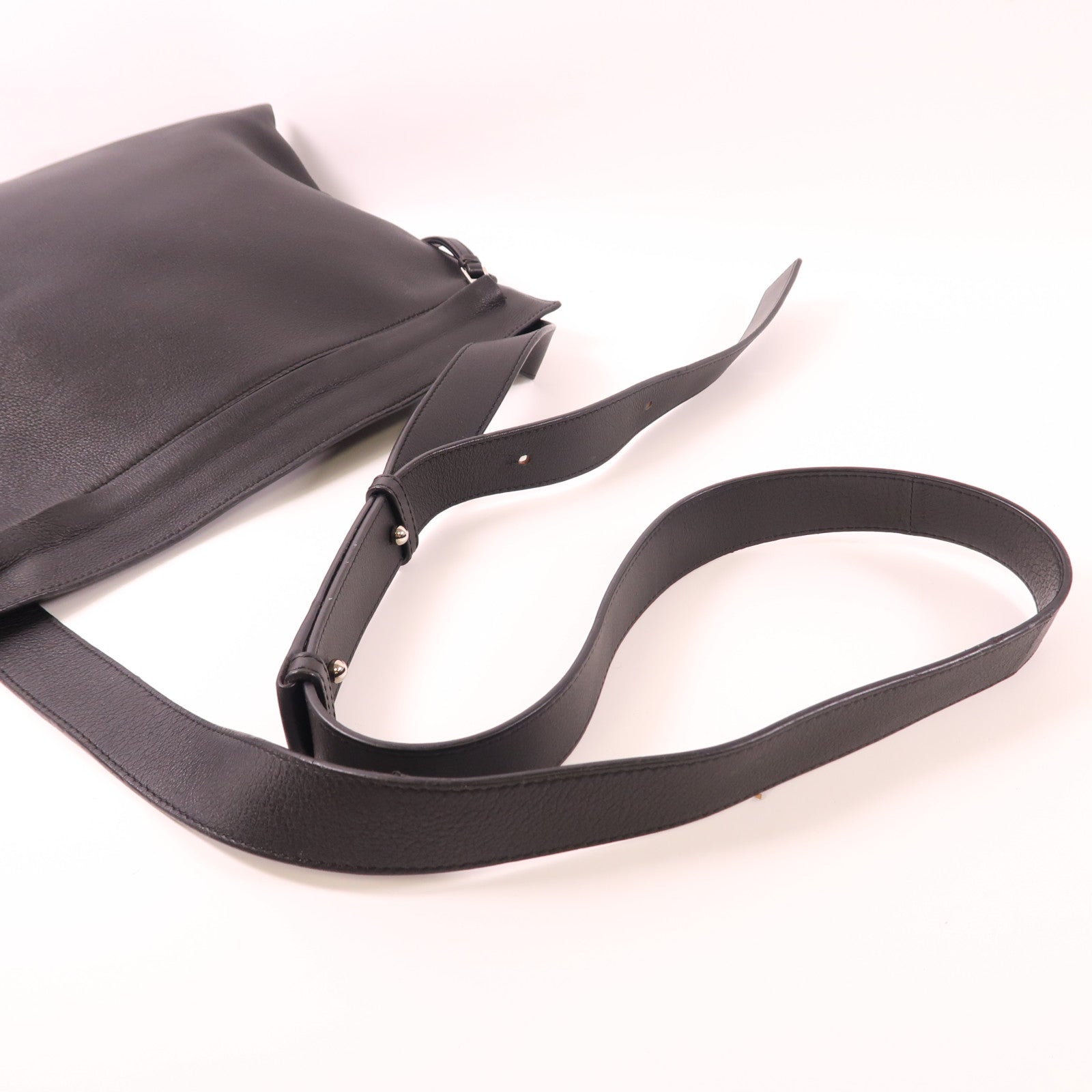 LOEWE SHW Shoulder Bag Calfskin Leather Black