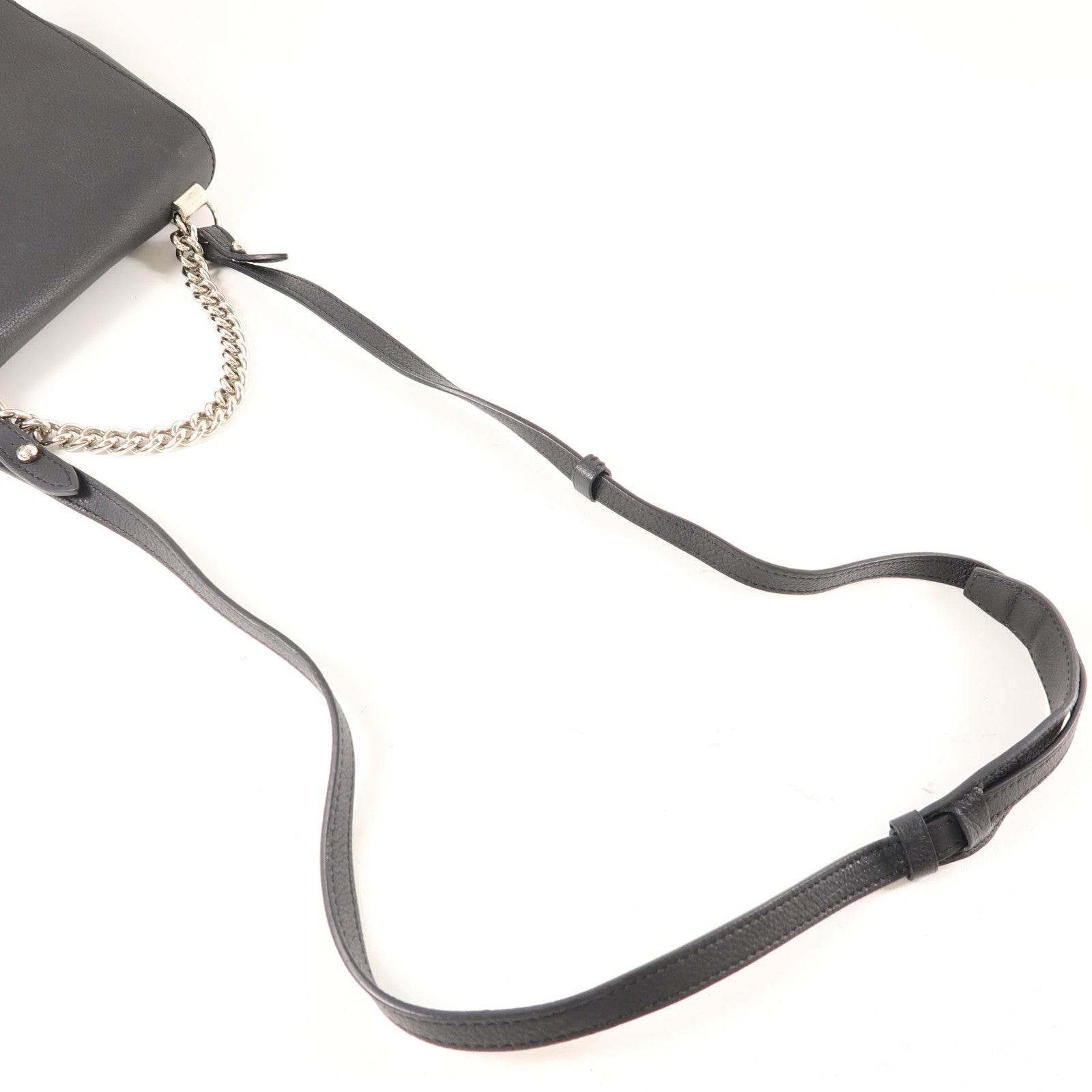 LOUIS VUITTON 牛皮皮革Lockme II BB銀扣手挽肩背兩用袋黑色