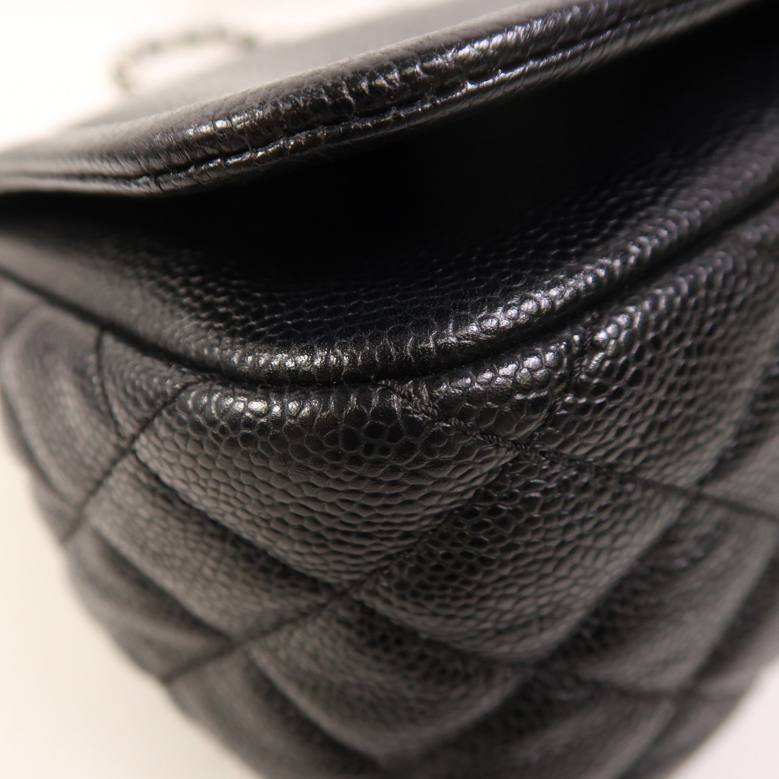 CHANEL 牛皮皮革Chain Shoulder銀扣鏈帶肩背袋
