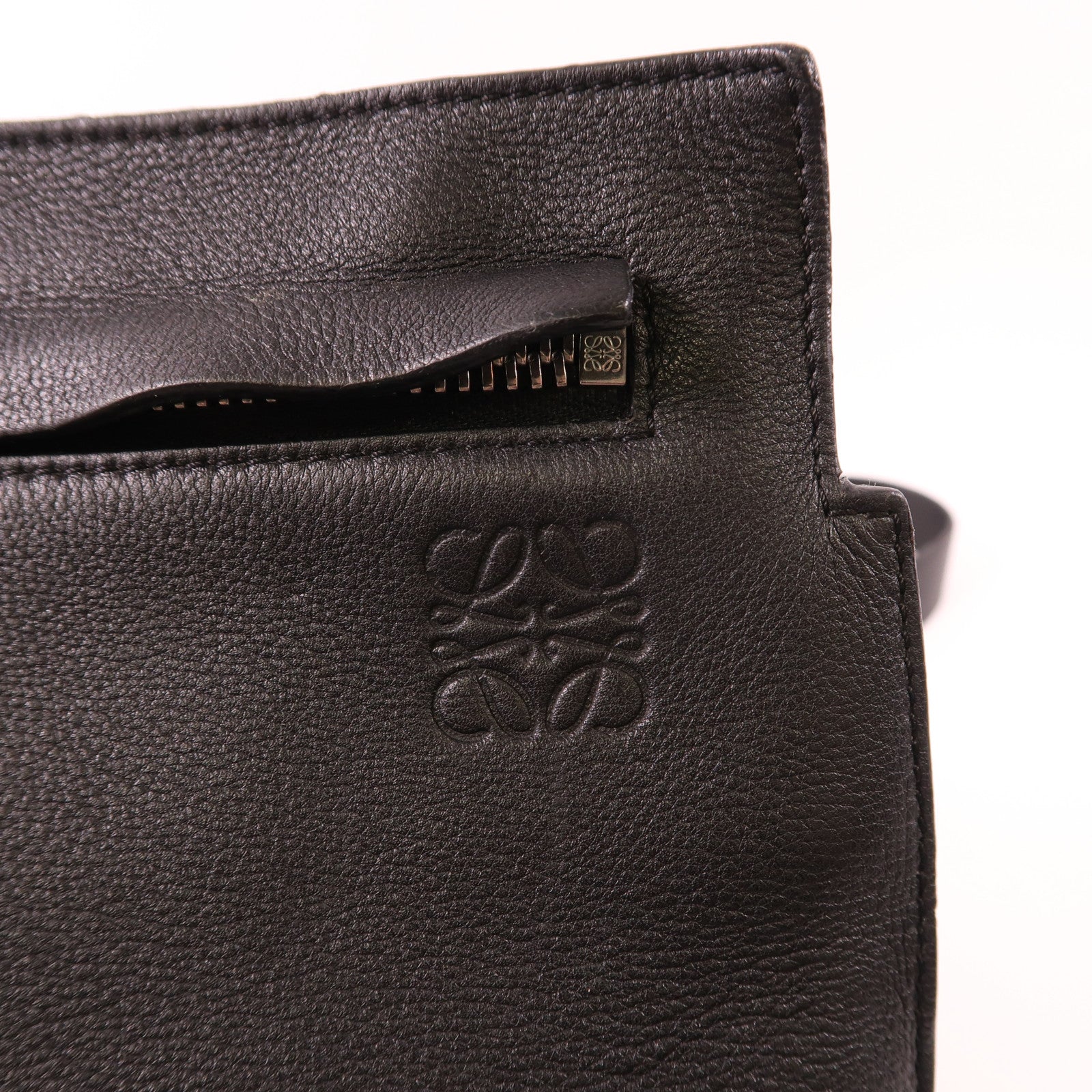 LOEWE SHW Shoulder Bag Calfskin Leather Black