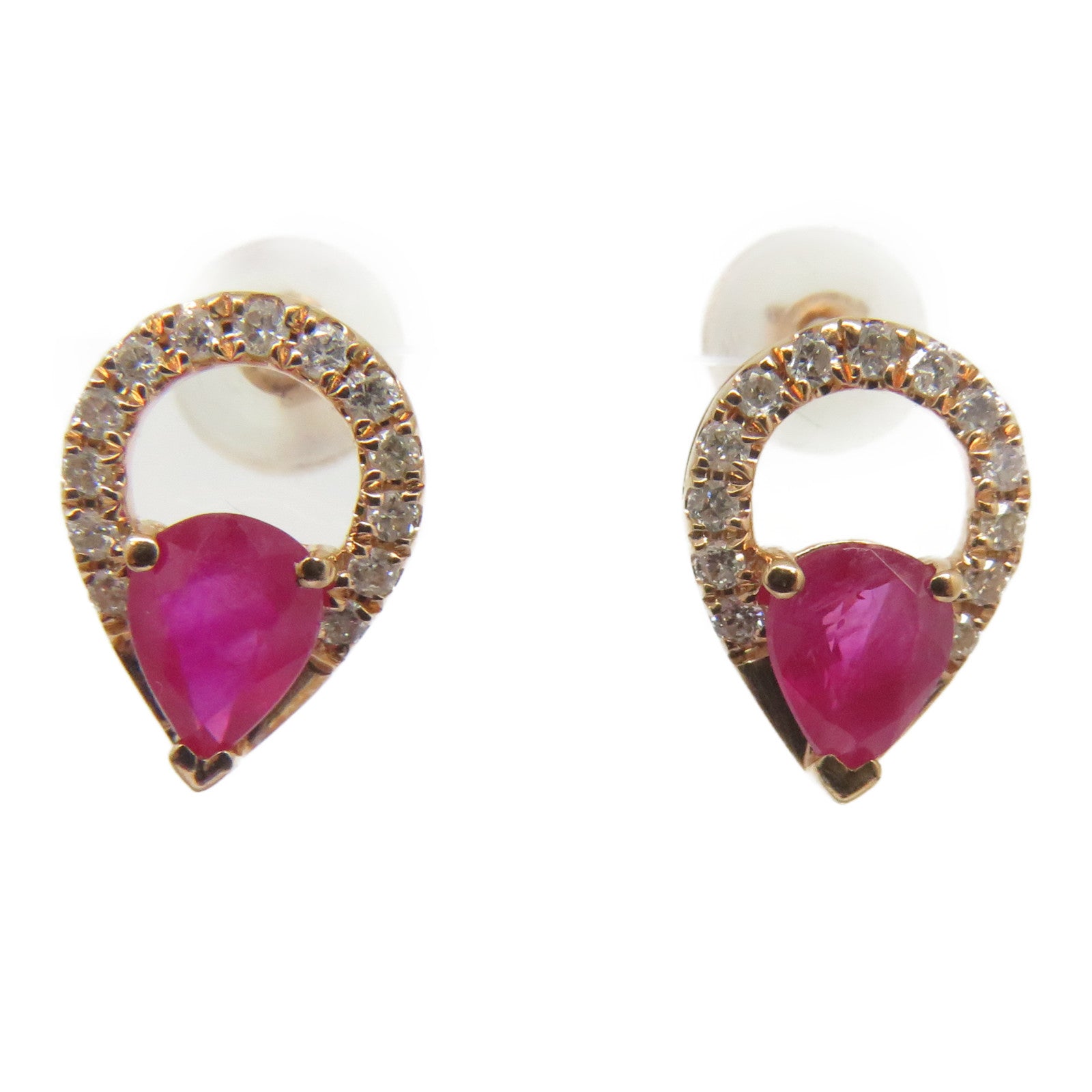 JEWELRY 【激減優惠】18K玫瑰金Ruby Earrings 0.650ct紅寶石/0.230ct鑽石耳環紅色/金色