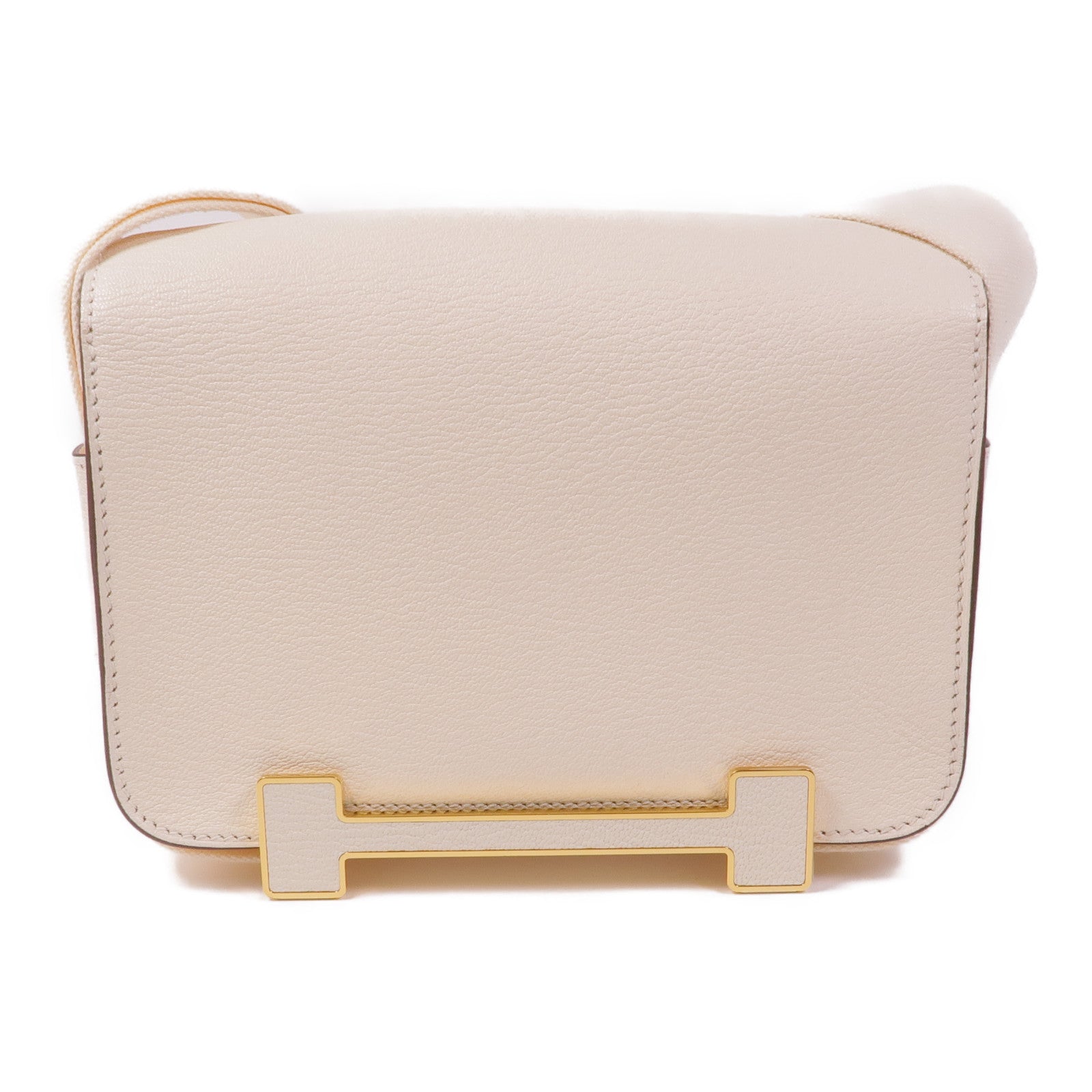 HERMES Chevre皮革Geta金扣肩背袋Nata