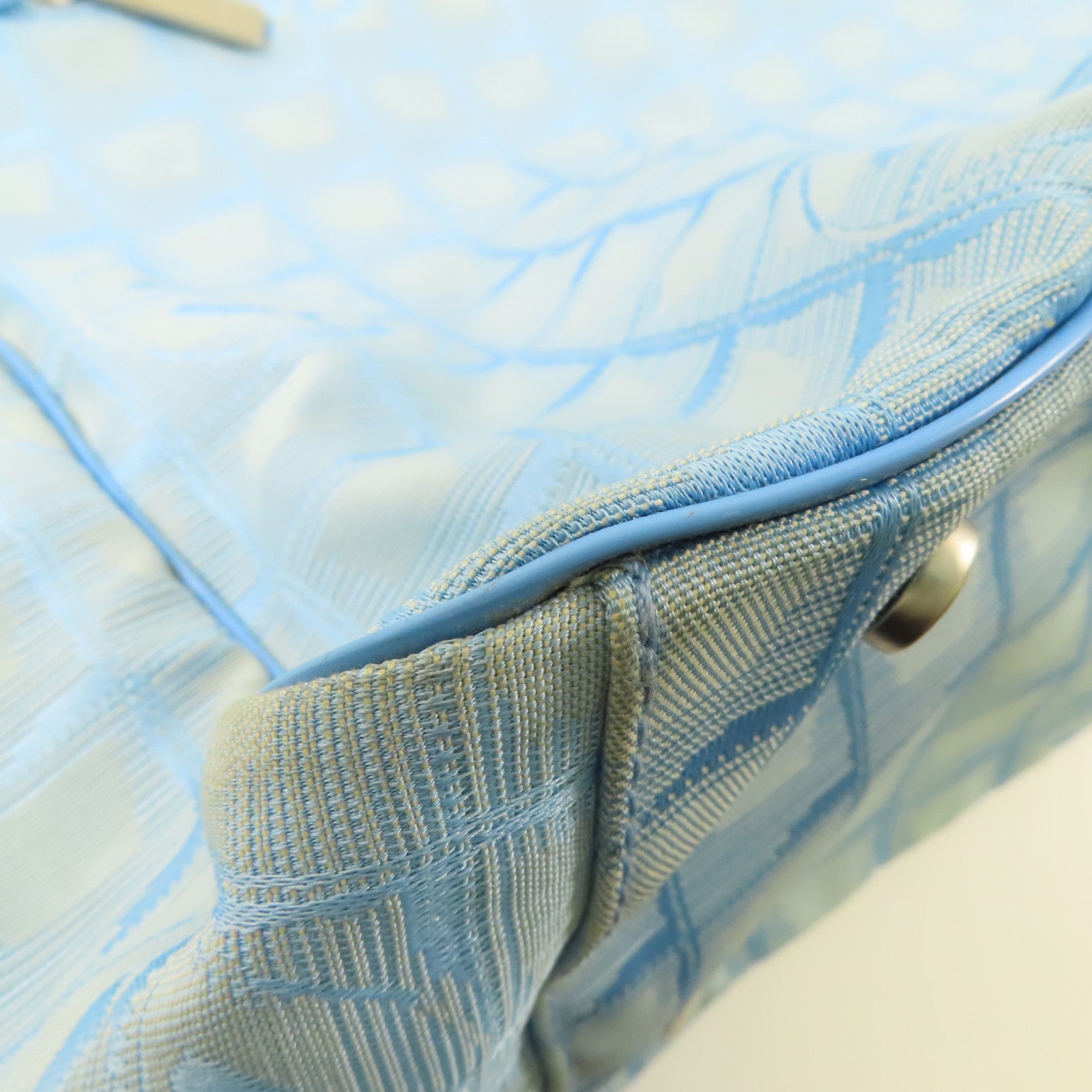 CHANEL CC SHW New Travel Line Tote Bag Nylon Blue