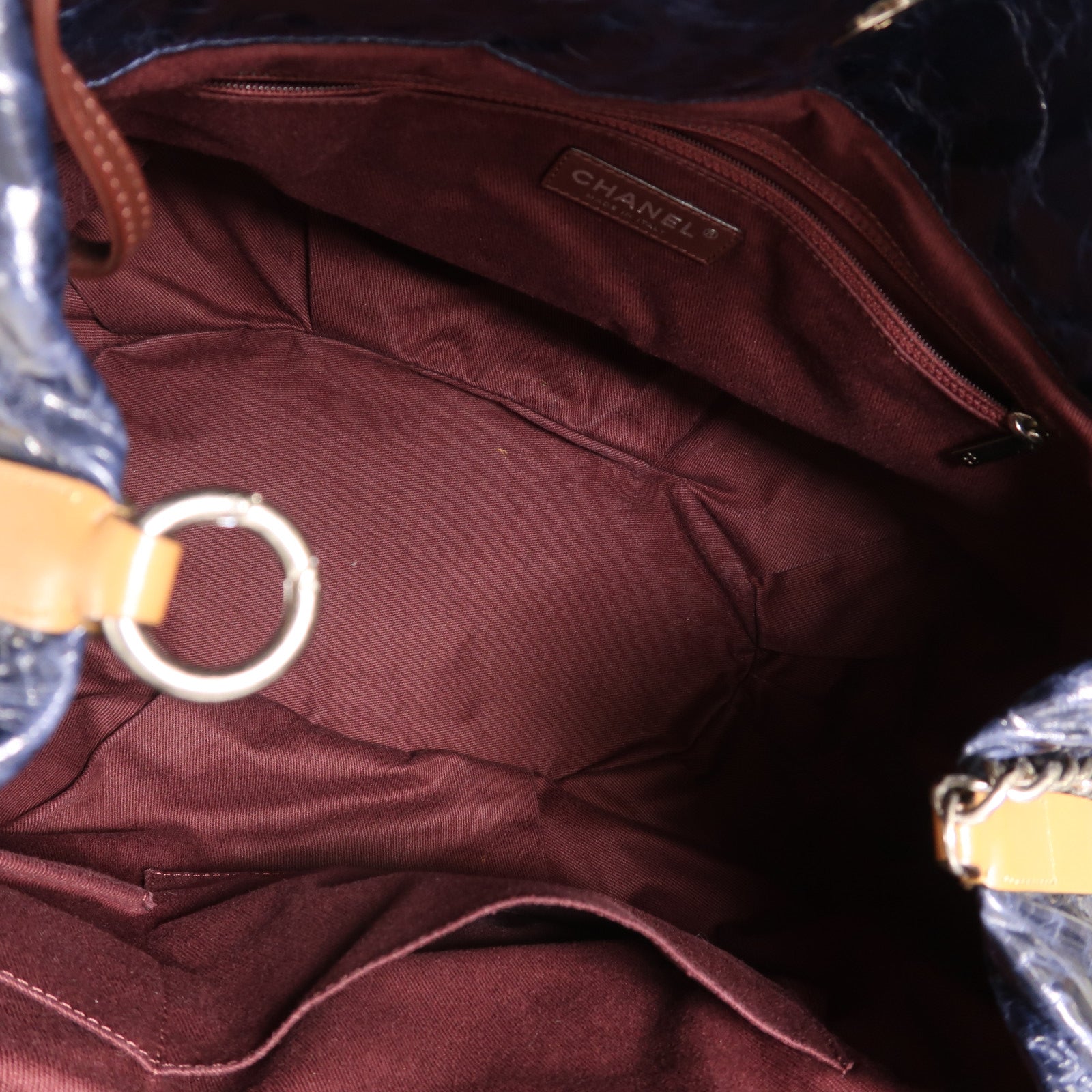 CHANEL 牛皮皮革2 Way Shoulder銀扣手挽肩背兩用袋