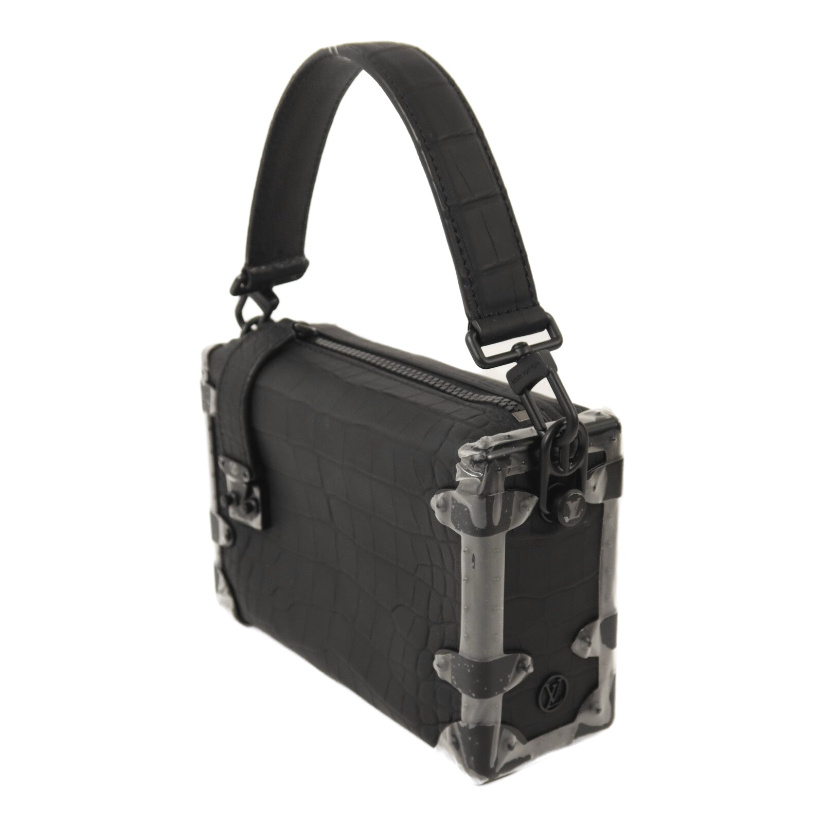 LOUIS VUITTON 鱷魚皮革Side Trunk PM手挽肩背兩用袋
