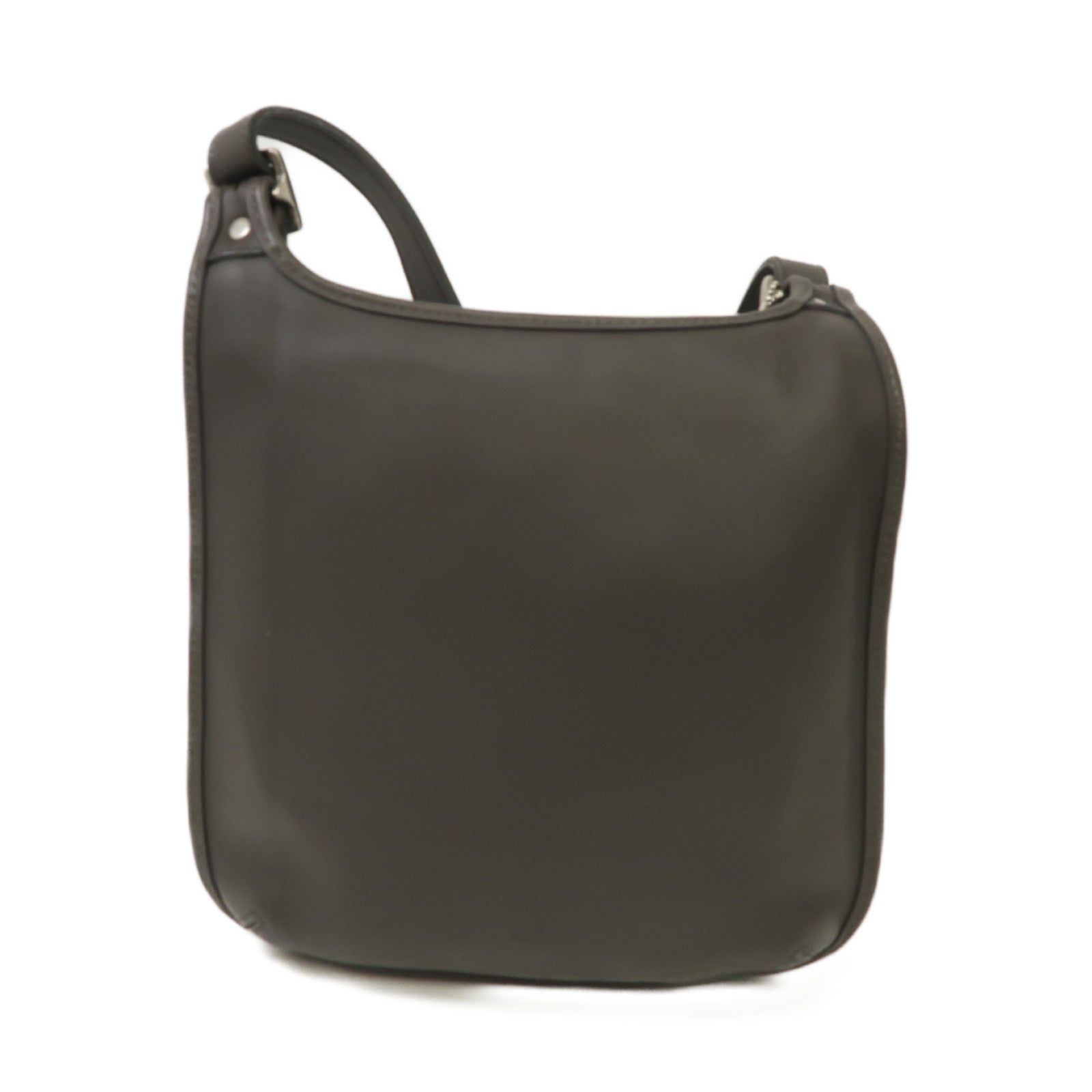 COACH 牛皮皮革Shoulder Bag銀扣肩背袋灰色