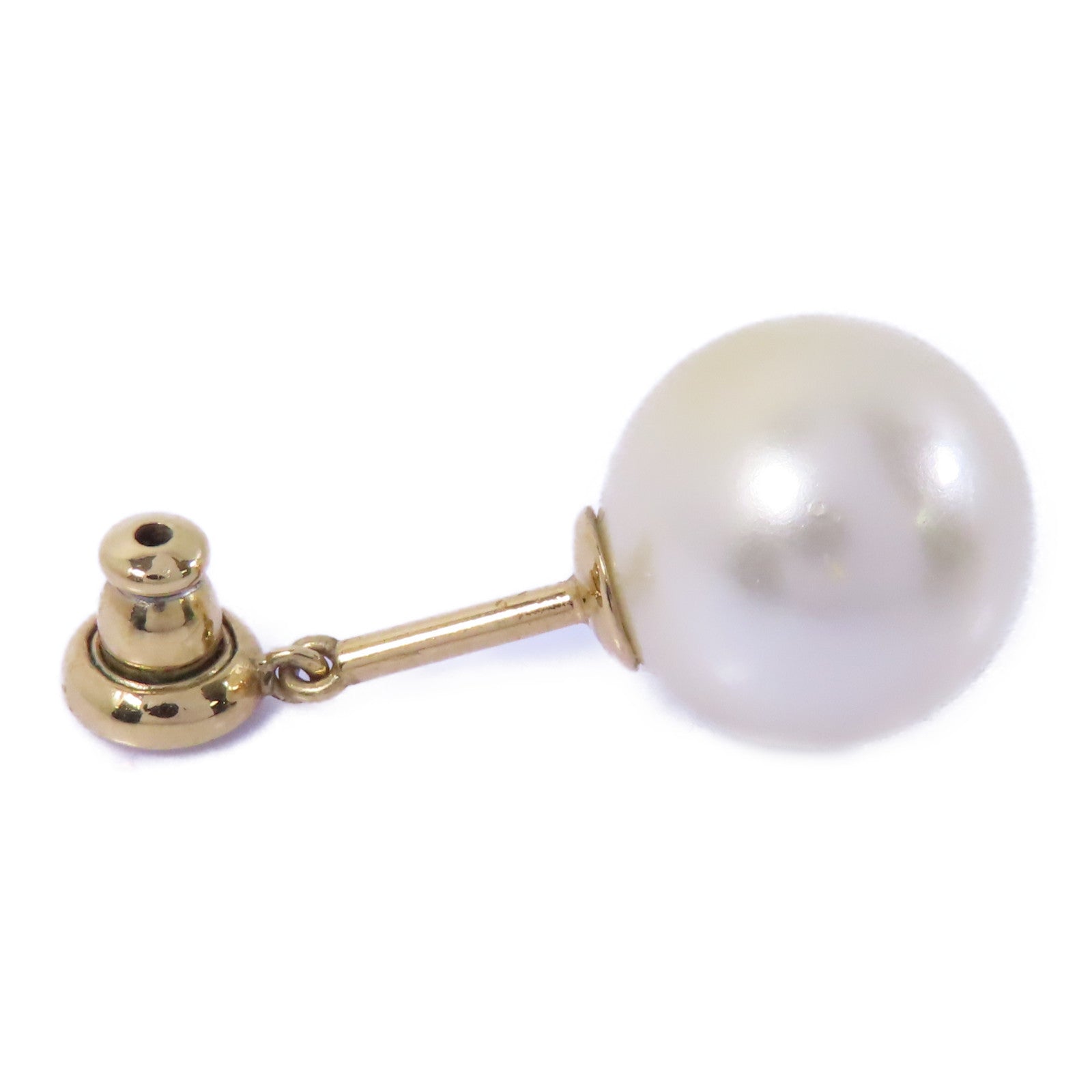 Dior 金屬/PVC Single Earring耳環金色/白色