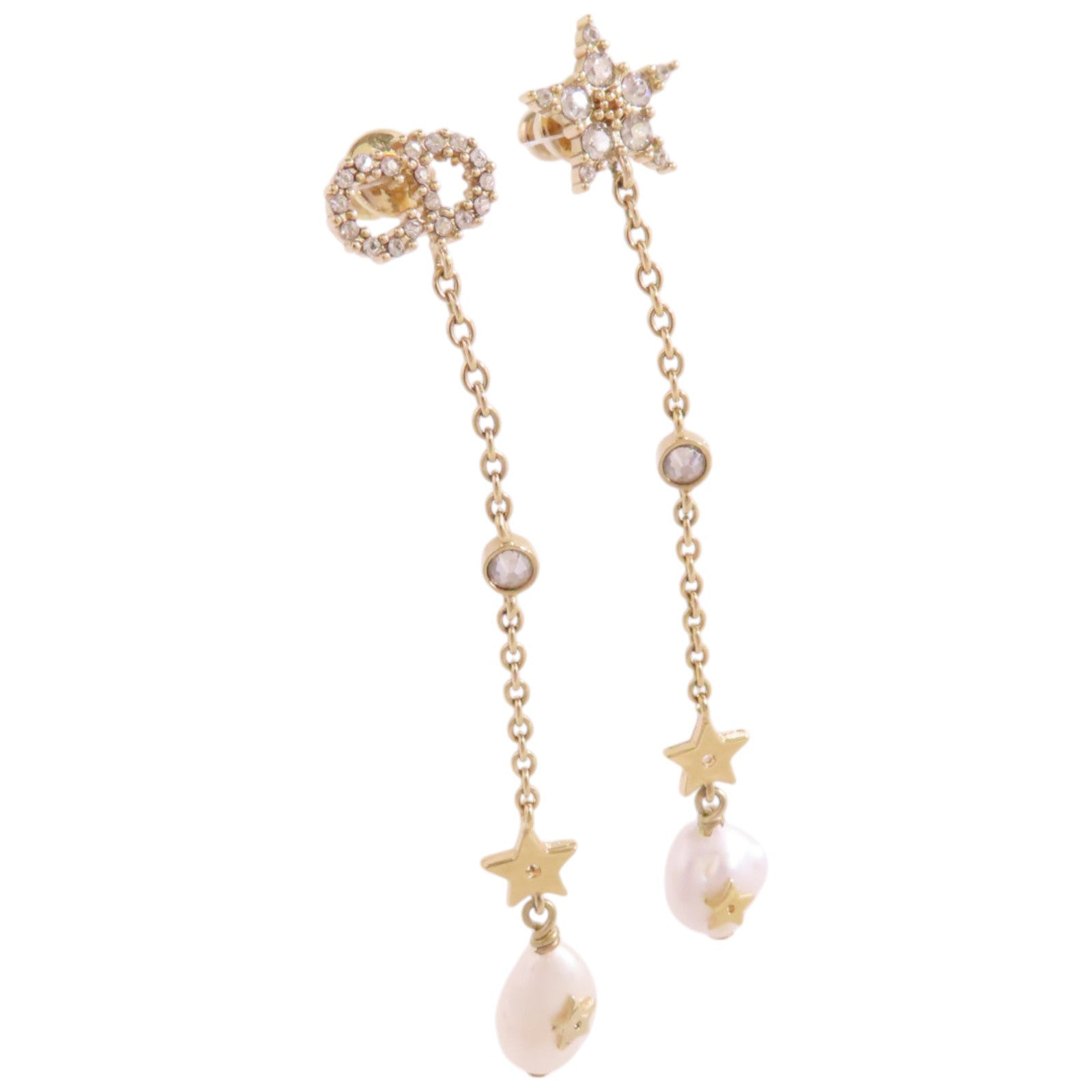 Dior 金屬/水鑽/仿珍珠Earrings金扣耳環
