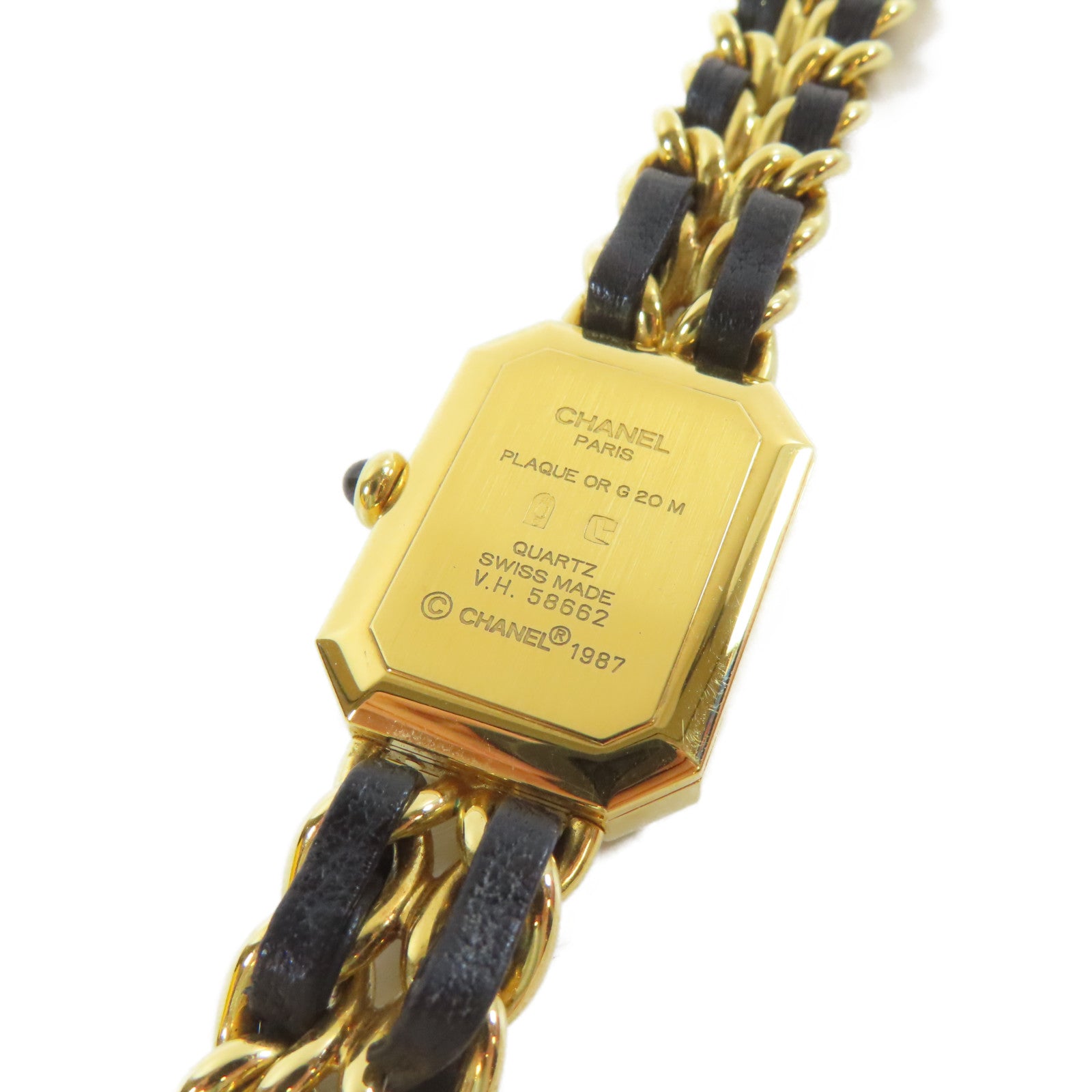 CHANEL Premiere M鍍金手錶石英機芯黑色