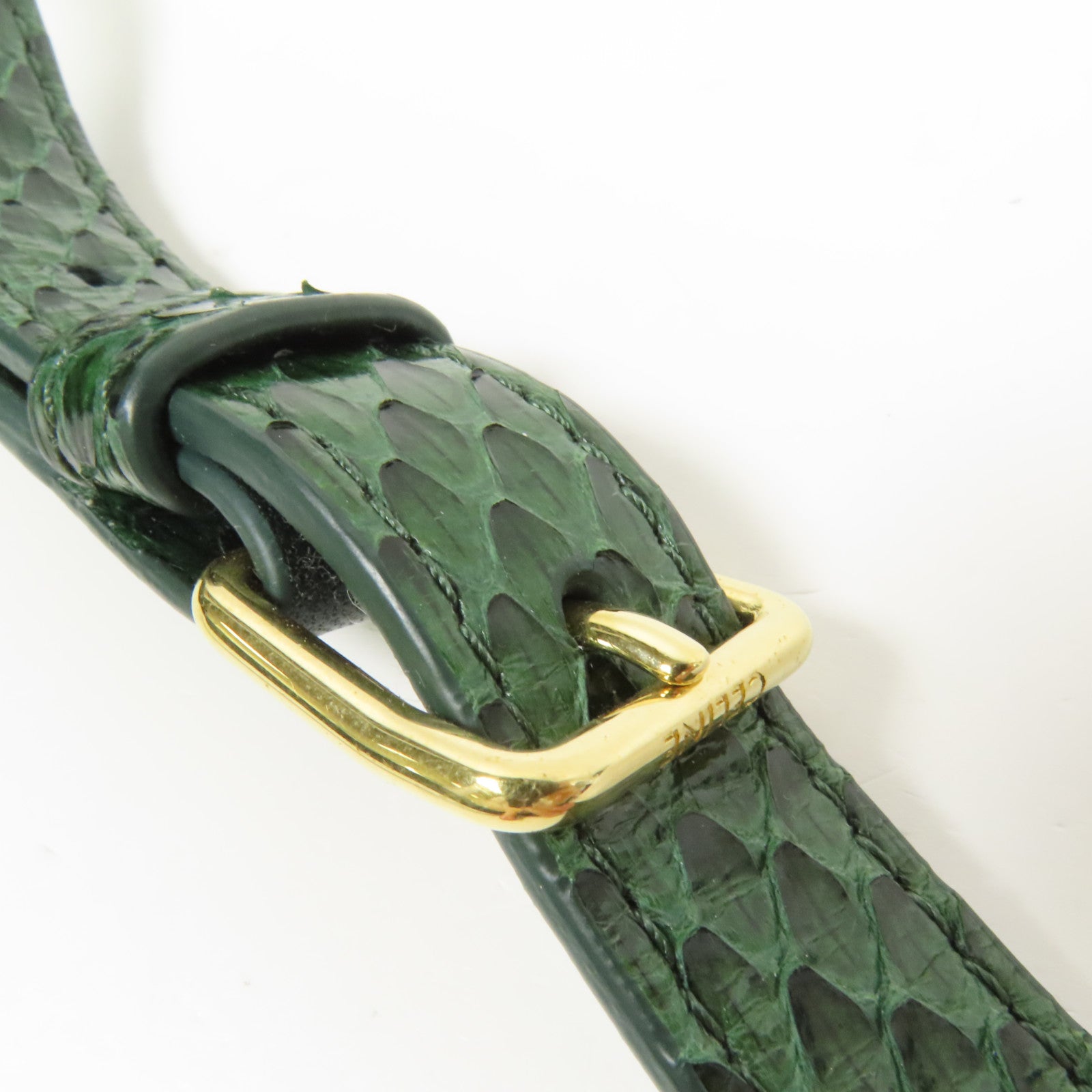 CELINE 蛇皮皮革Teen Triomphe Bag金扣肩背袋