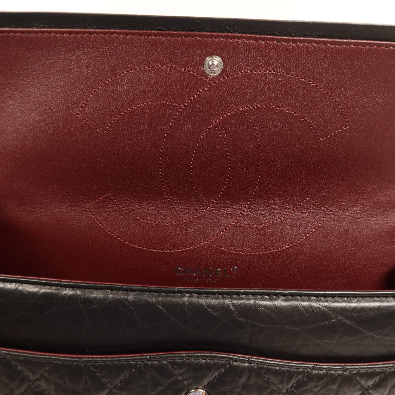 CHANEL 牛皮皮革2.55銀扣鏈帶肩背袋