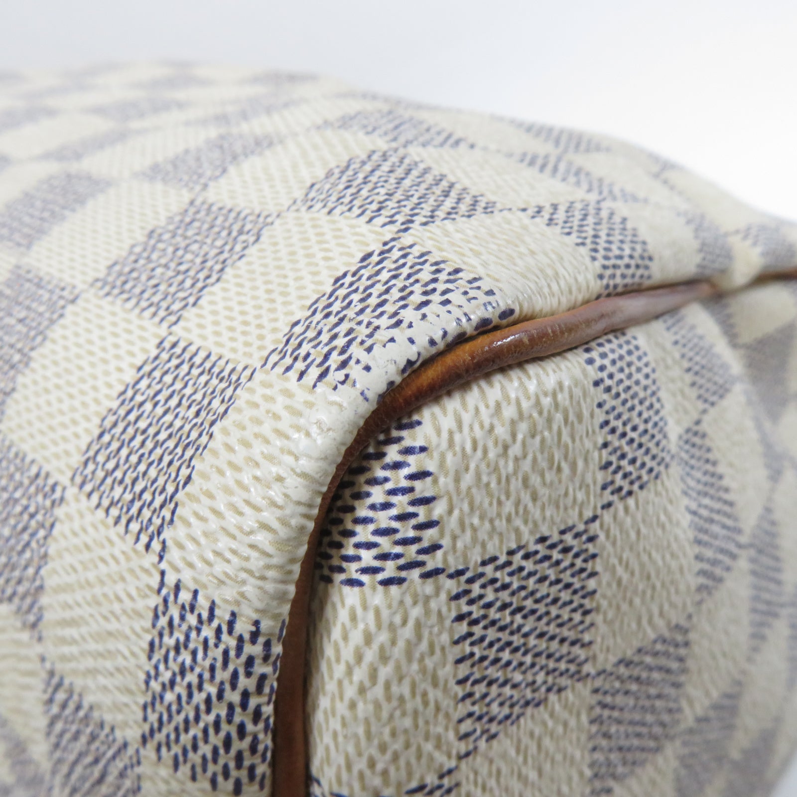 LOUIS VUITTON 【激減優惠】Damier Azur Speedy 30金扣手挽袋白色