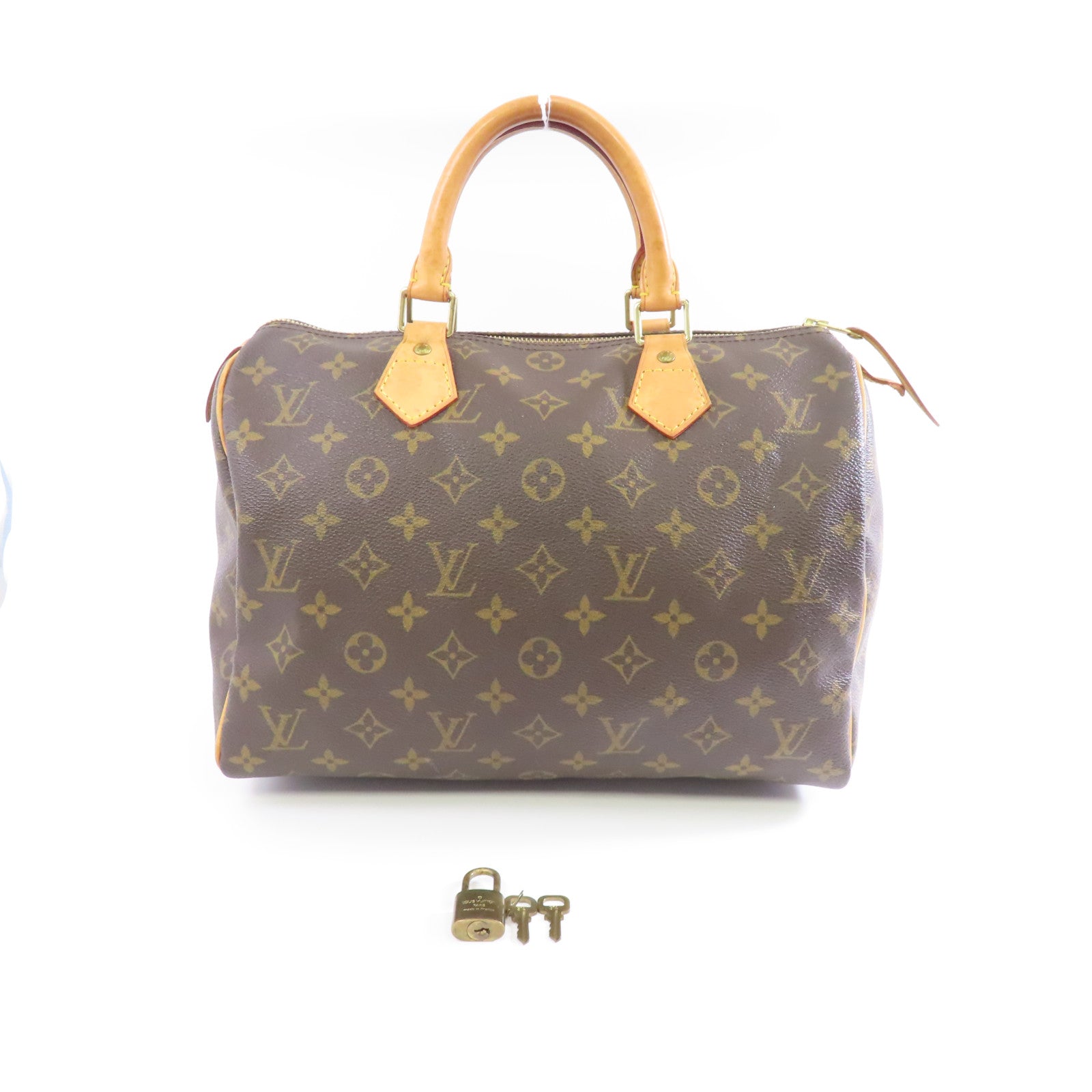 LOUIS VUITTON Monogram Speedy 30金扣手挽袋啡色