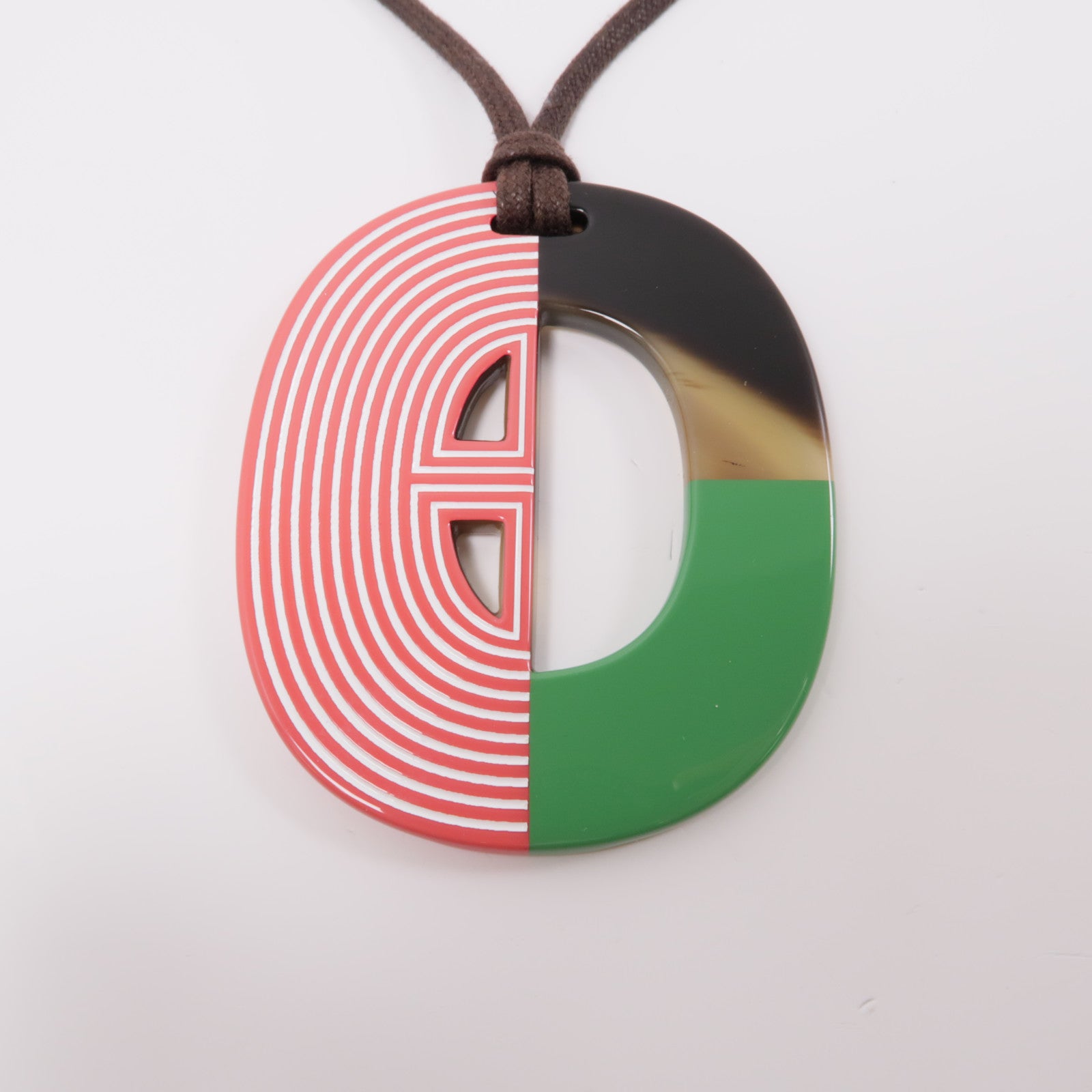 HERMES 【激減優惠】水牛角Horn Necklace項鍊紅色/棕色/綠色