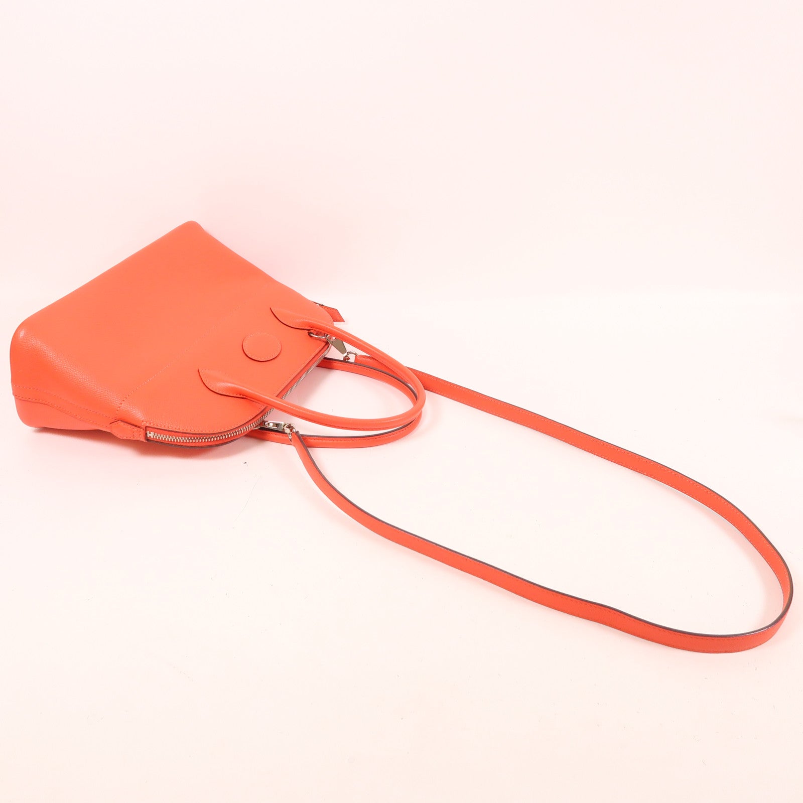 HERMES Epsom皮革Bolide 27銀扣手挽肩背兩用袋Rouge De Coeur
