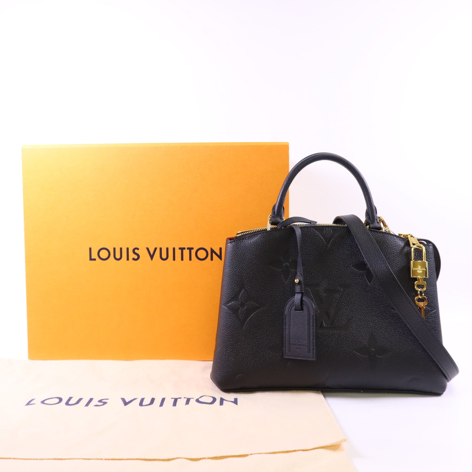 LOUIS VUITTON Monogram Empreinte Petit Palais金扣手挽肩背兩用袋